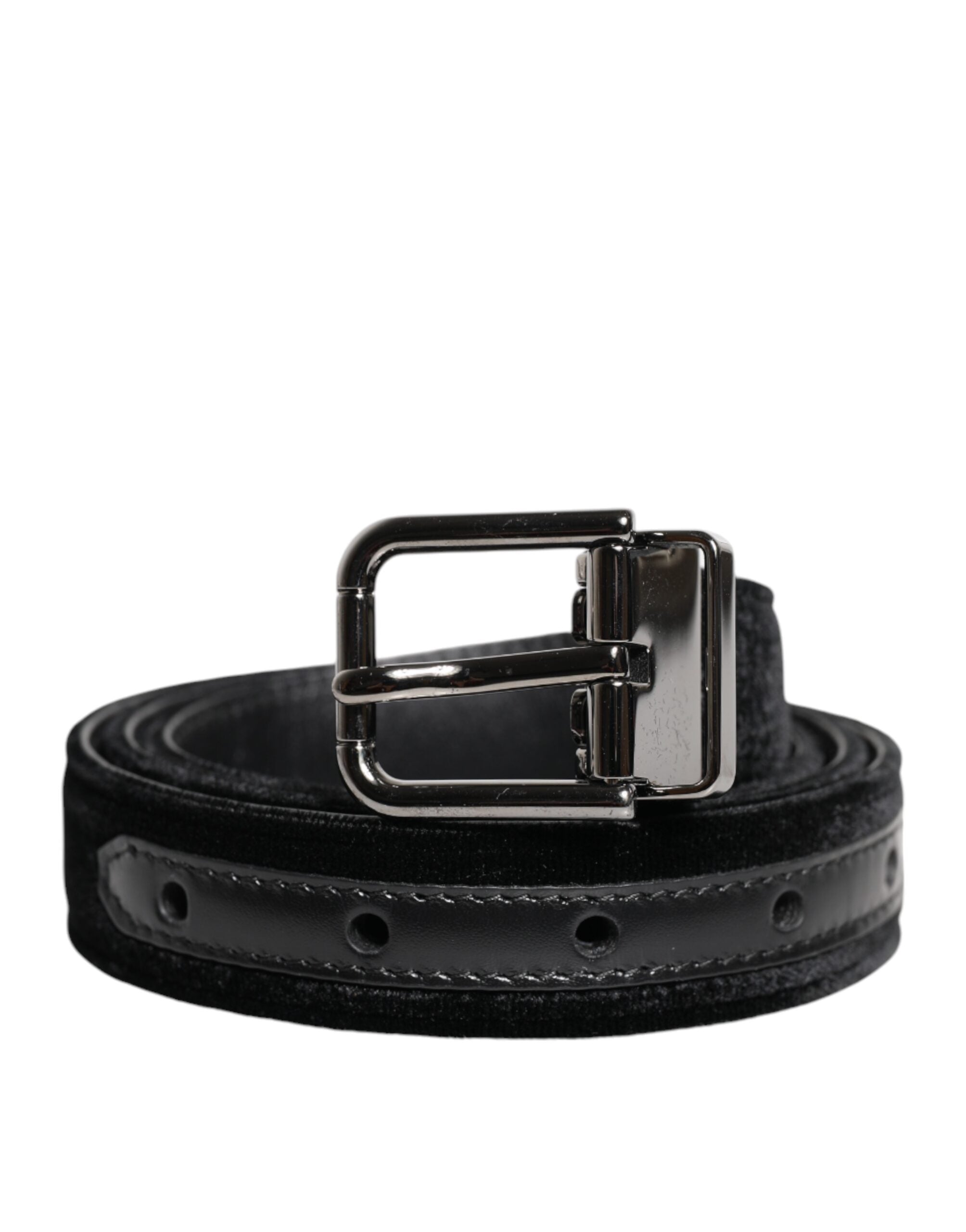 Ceinture classique en cuir noir avec boucle en métal Dolce &amp; Gabbana
