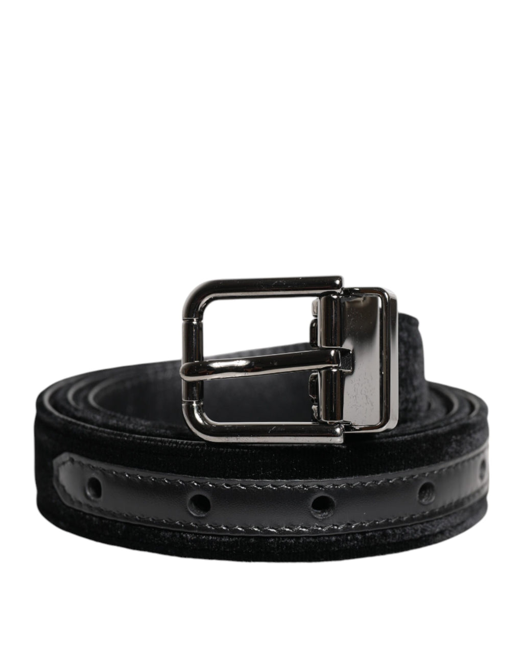Ceinture classique en cuir noir avec boucle en métal Dolce &amp; Gabbana
