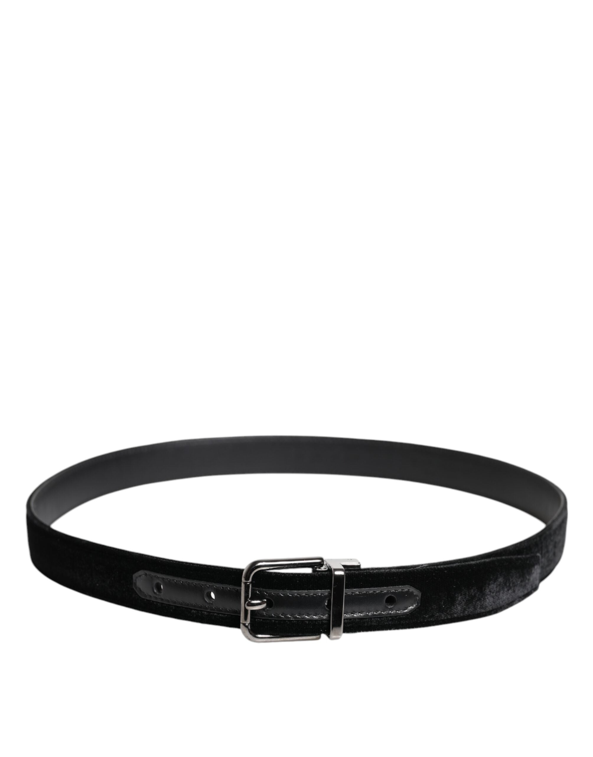 Ceinture classique en cuir noir avec boucle en métal Dolce &amp; Gabbana