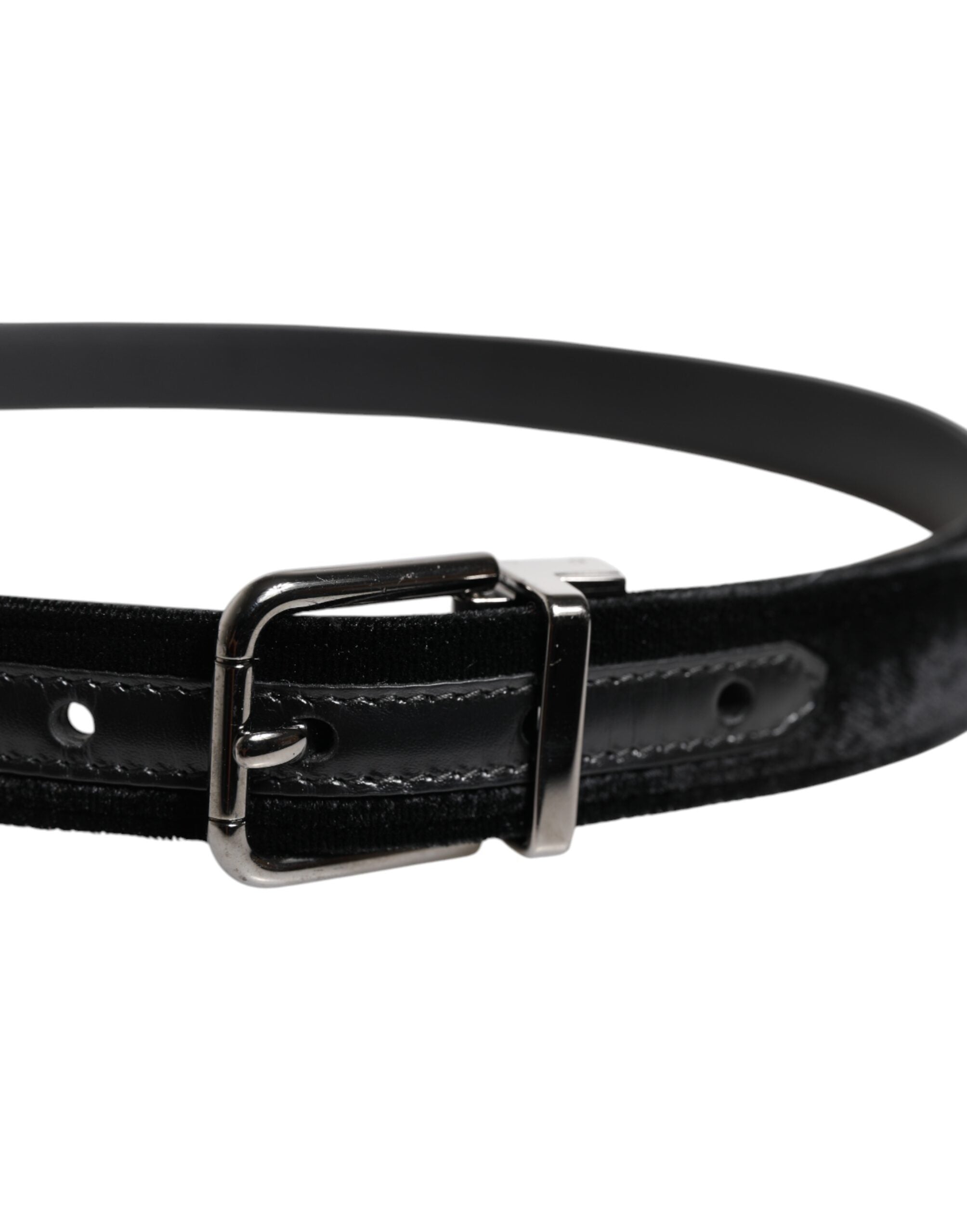 Ceinture classique en cuir noir avec boucle en métal Dolce &amp; Gabbana