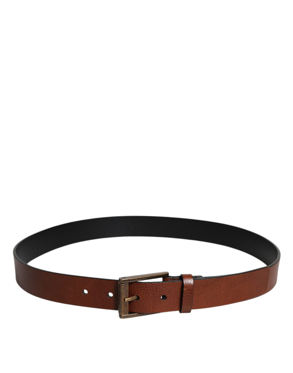 Ceinture classique à boucle métallique en cuir de veau marron Dolce &amp; Gabbana