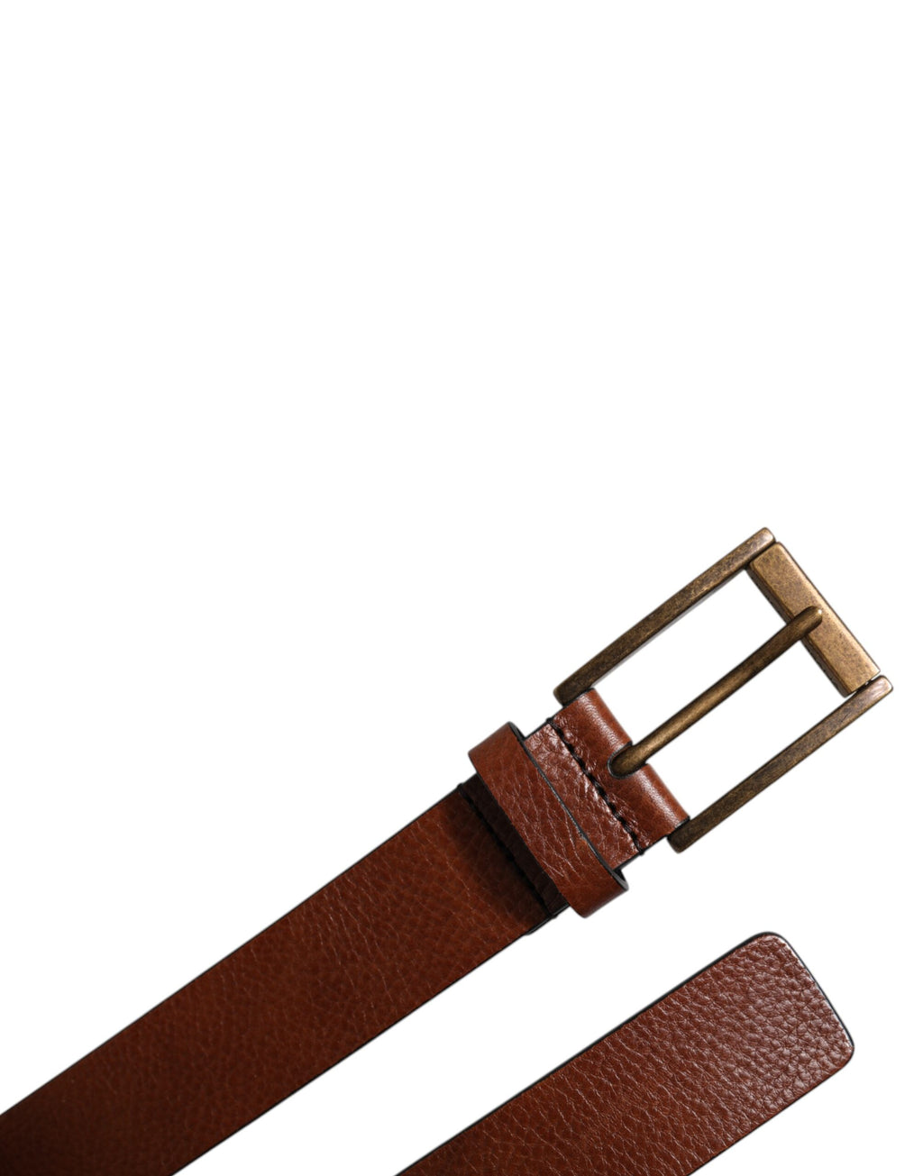 Ceinture classique à boucle métallique en cuir de veau marron Dolce &amp; Gabbana