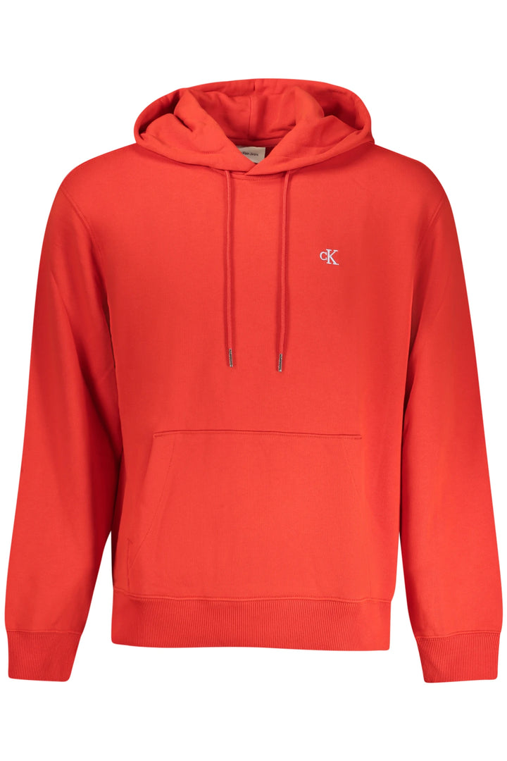 CALVIN KLEIN MEN&#39;S RED ZIP-UP SWEATSHIRT