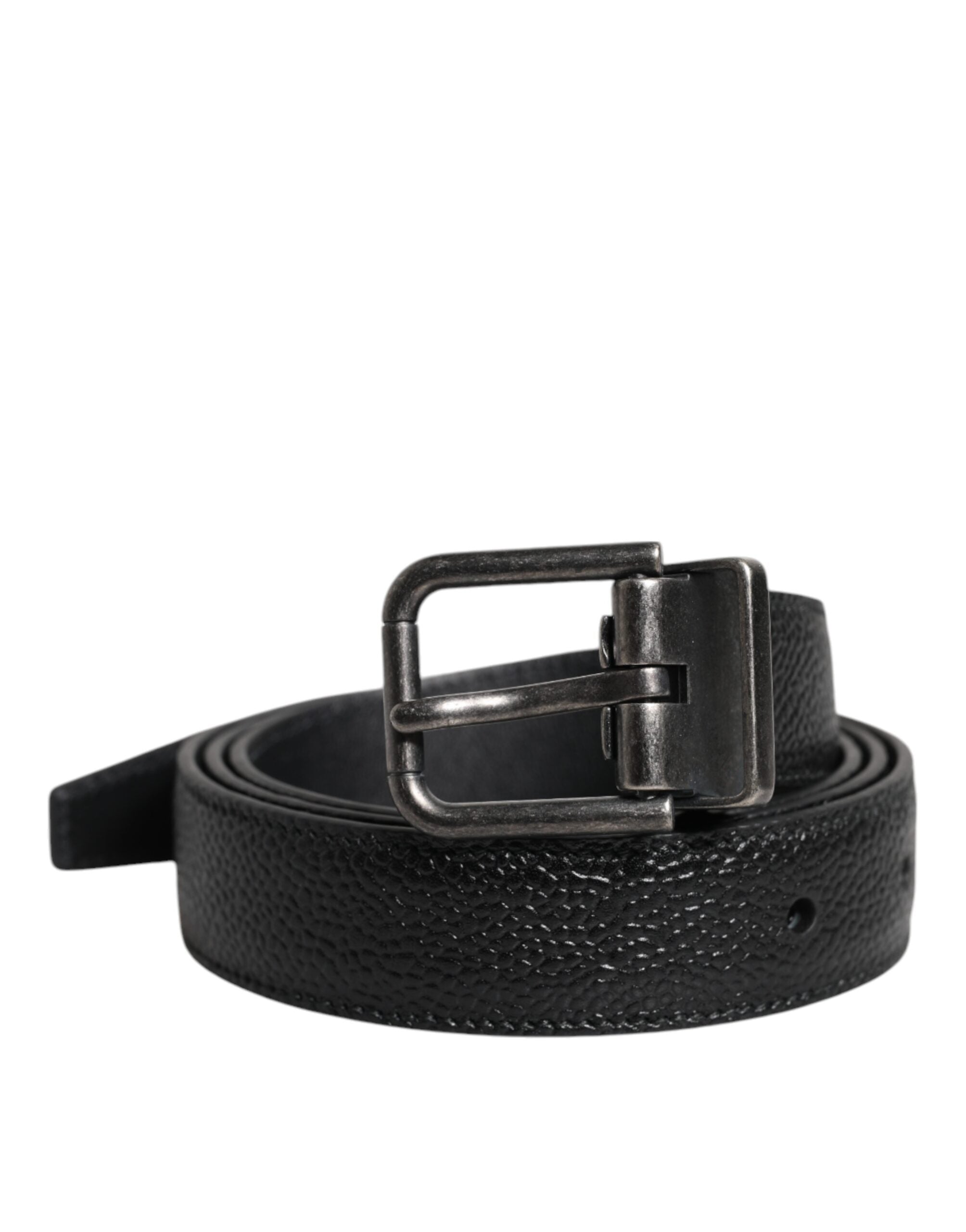 Ceinture classique à boucle métallique en cuir de veau noir Dolce &amp; Gabbana