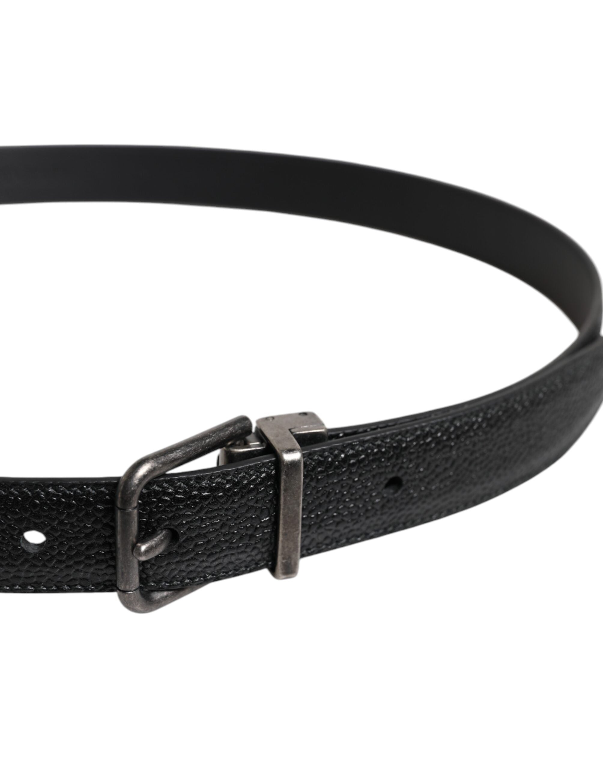 Ceinture classique à boucle métallique en cuir de veau noir Dolce &amp; Gabbana