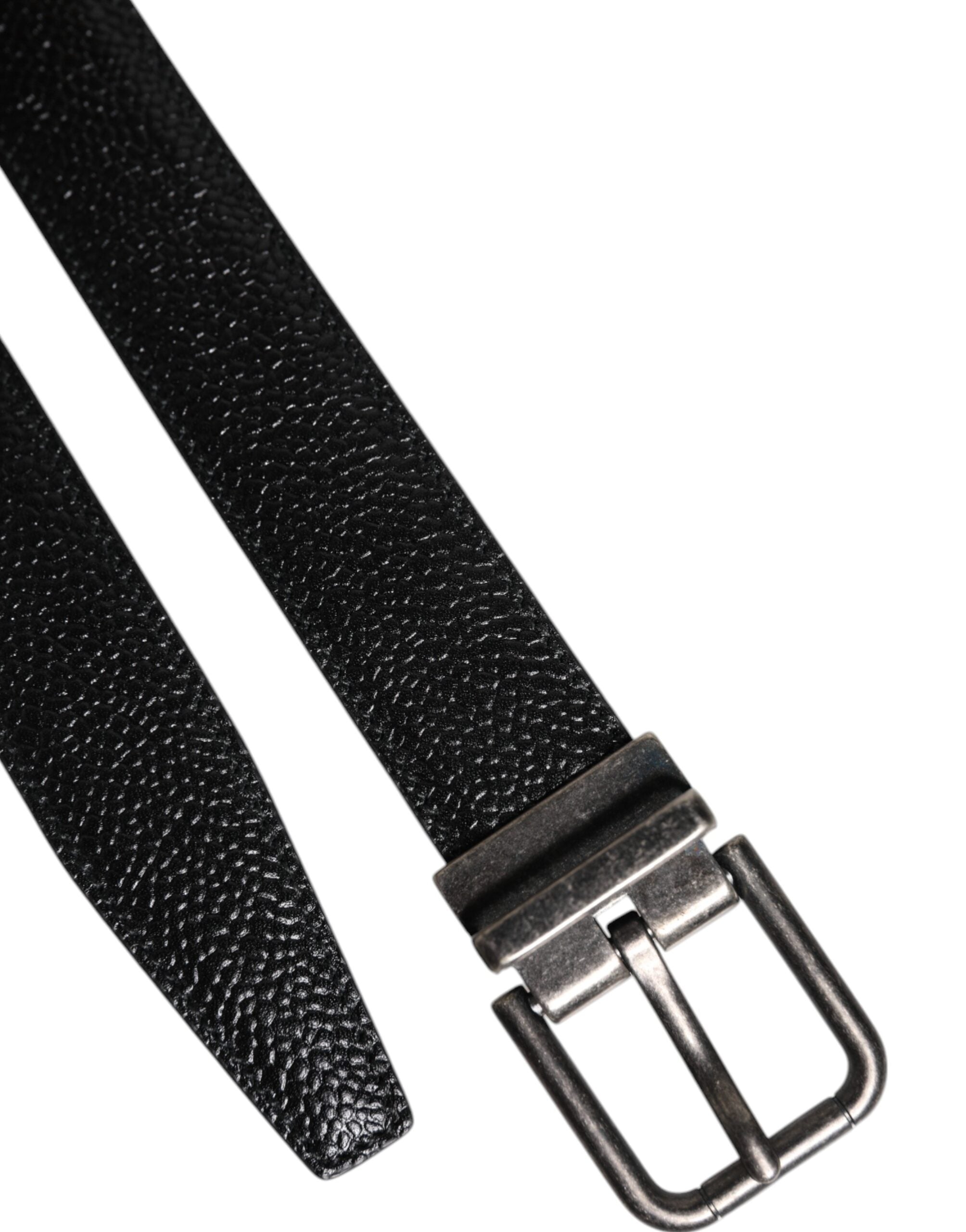 Ceinture classique à boucle métallique en cuir de veau noir Dolce &amp; Gabbana