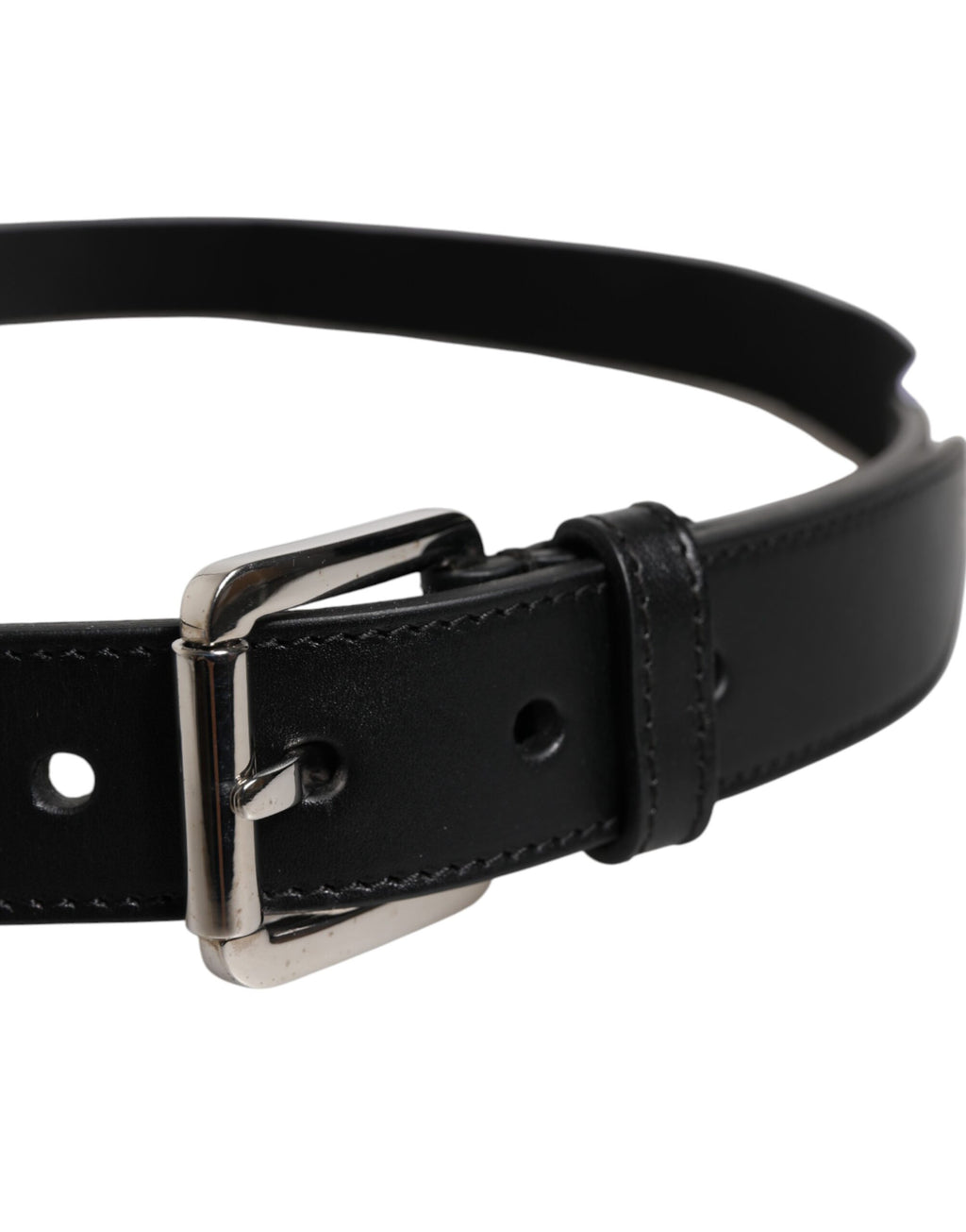 Ceinture à boucle en métal avec logo imprimé noir et blanc Dolce &amp; Gabbana
