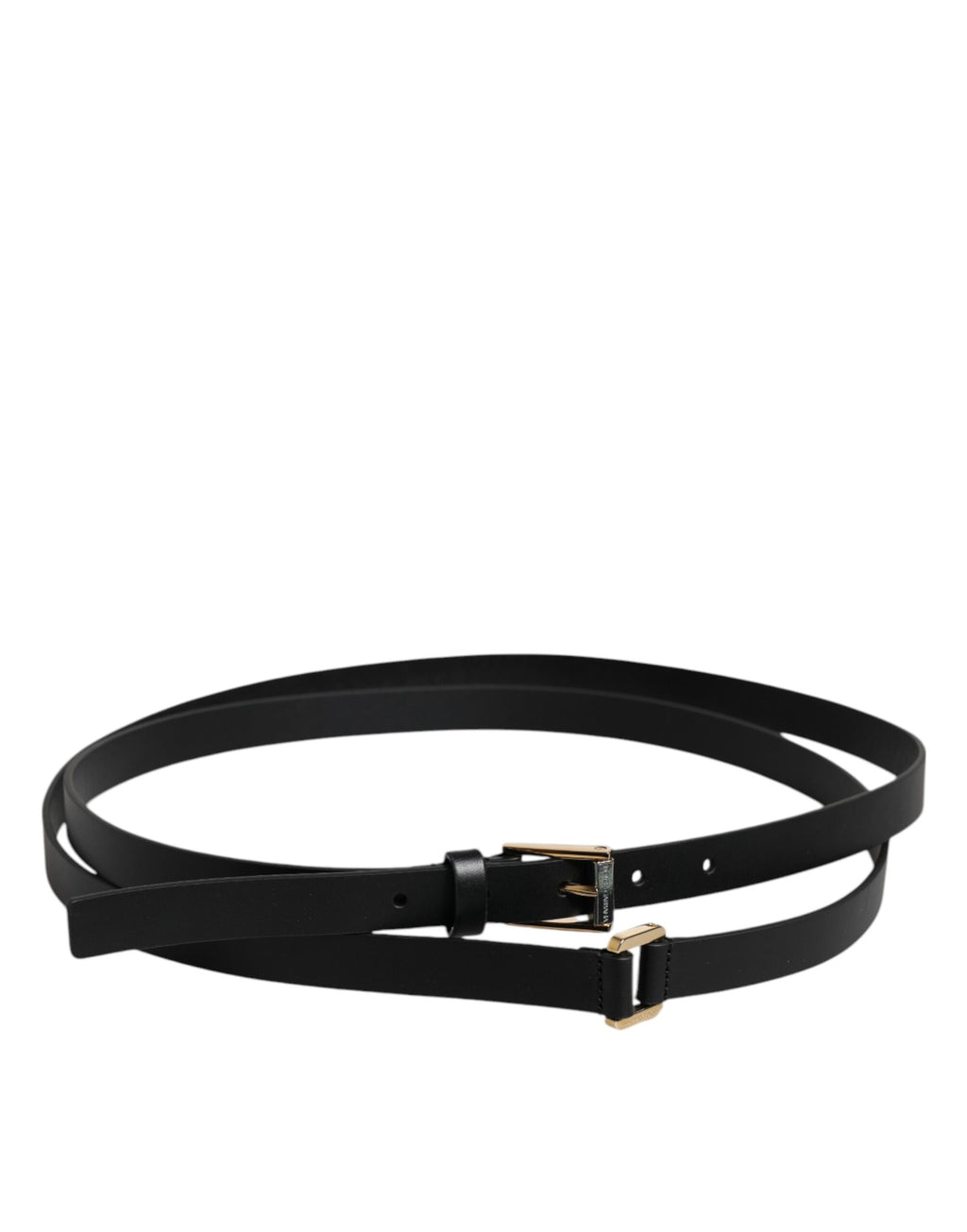 Ceinture classique en cuir de veau noir Dolce &amp; Gabbana avec boucle en métal et logo