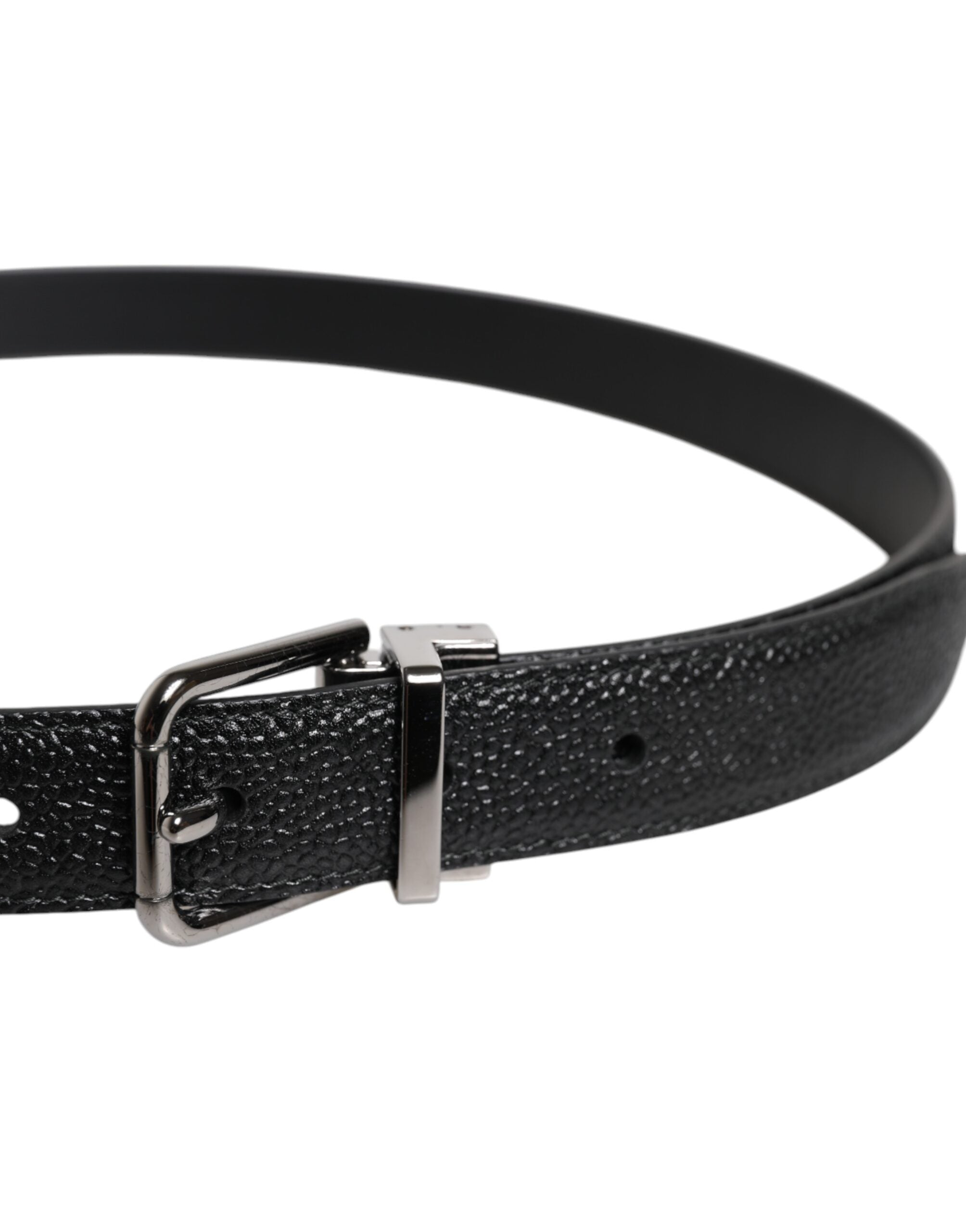 Ceinture classique à boucle métallique en cuir de veau noir Dolce &amp; Gabbana