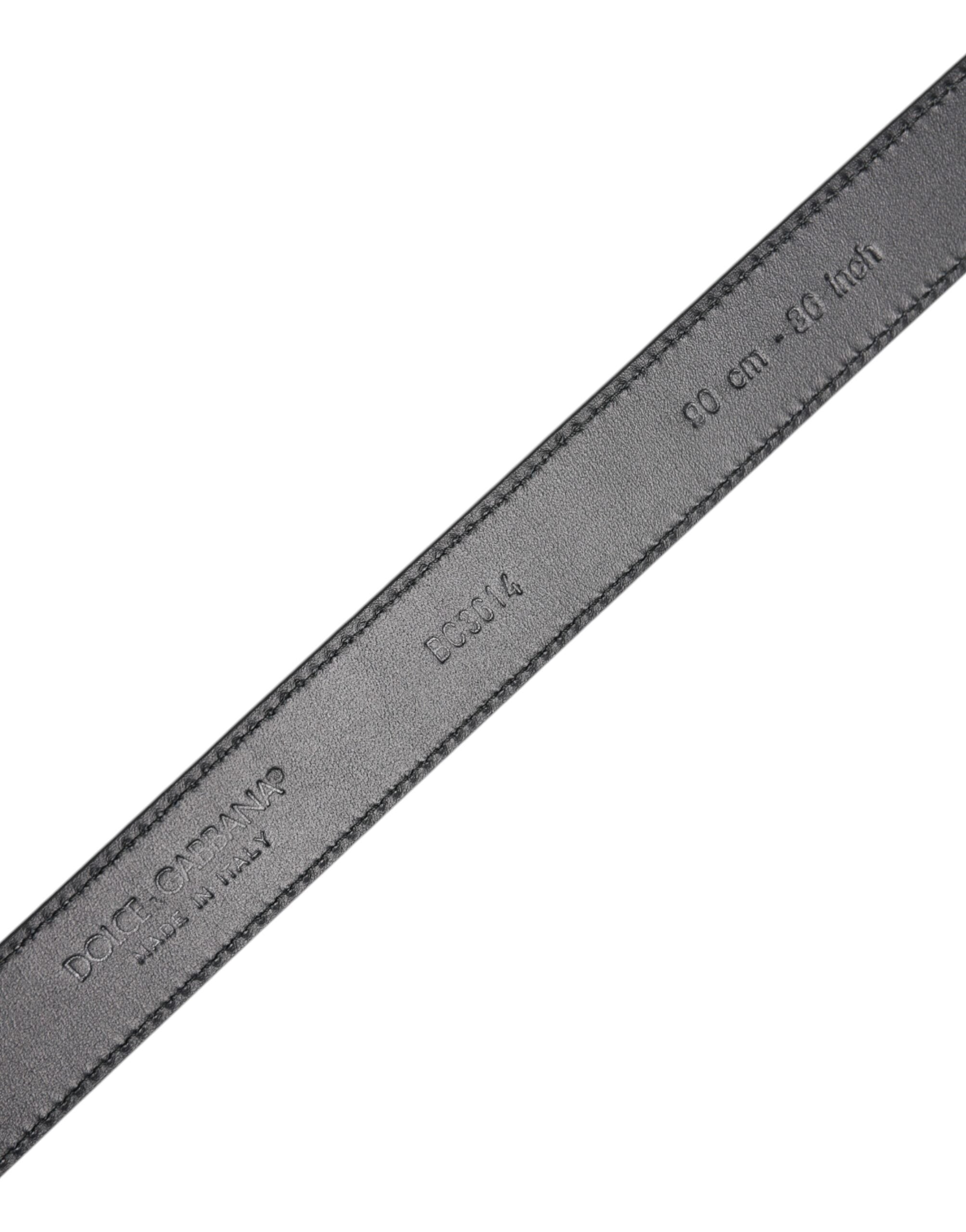 Ceinture classique à boucle métallique en cuir de veau noir Dolce &amp; Gabbana