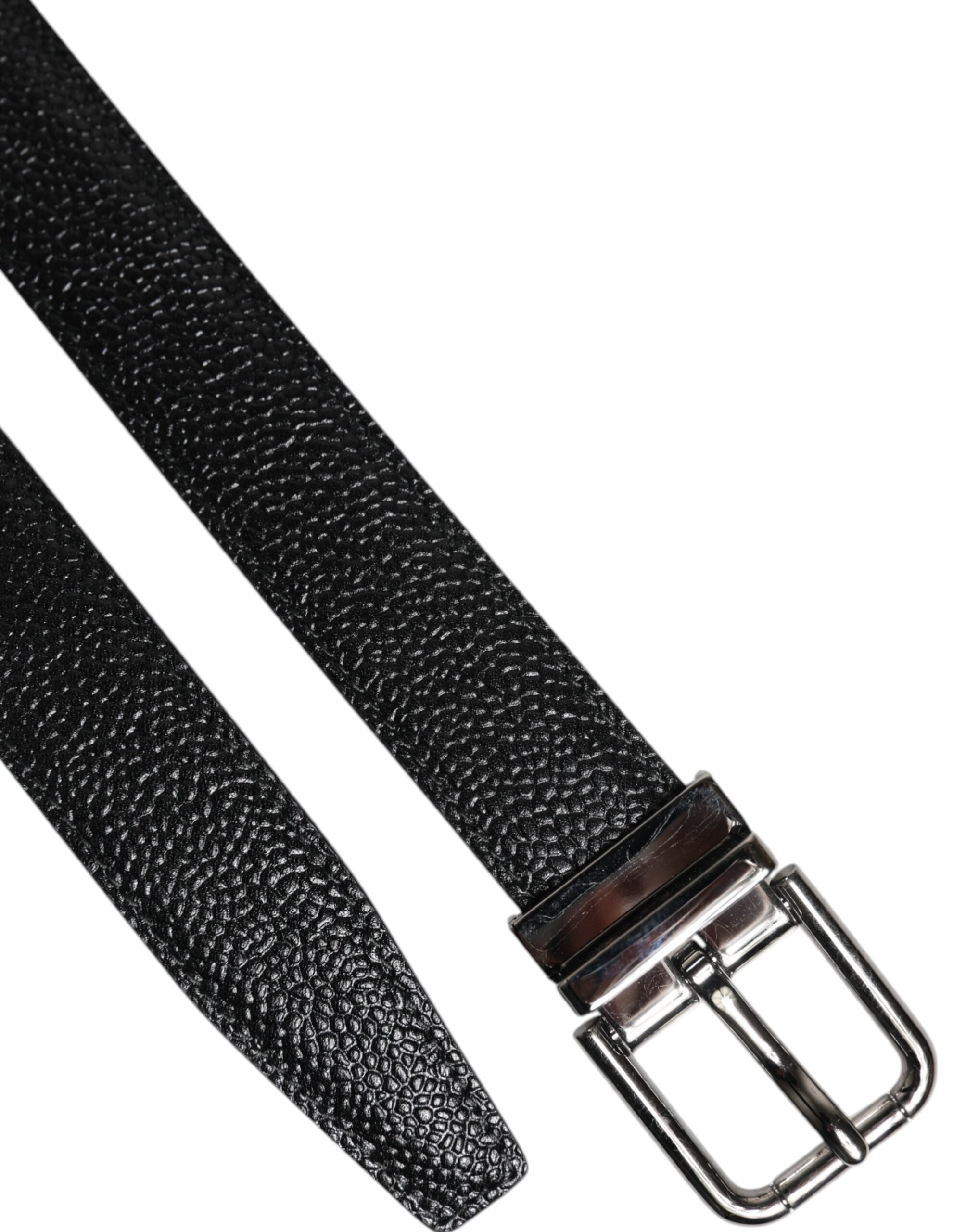 Ceinture classique à boucle métallique en cuir de veau noir Dolce &amp; Gabbana