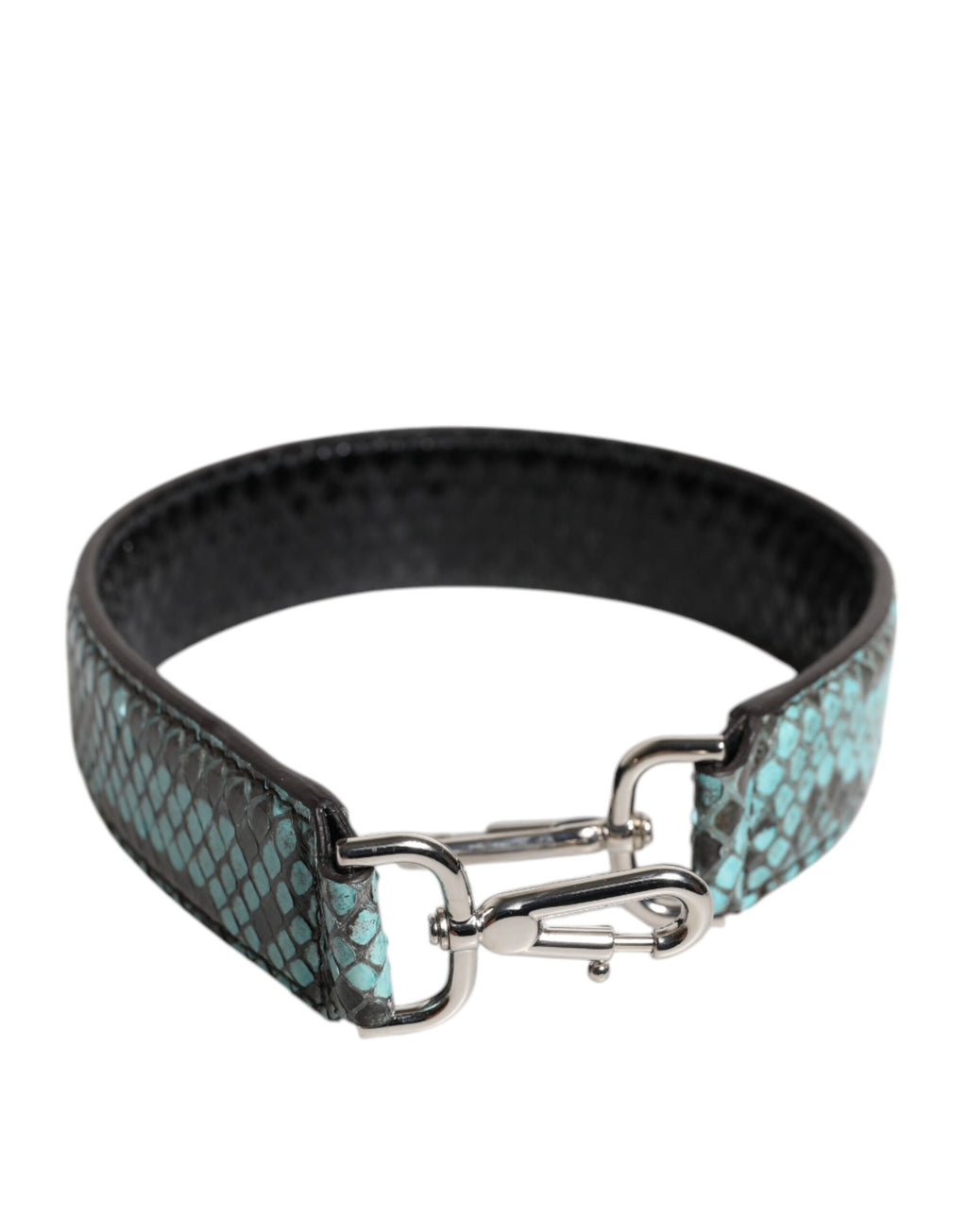 Sac bandoulière en cuir exotique noir et bleu Dolce &amp; Gabbana