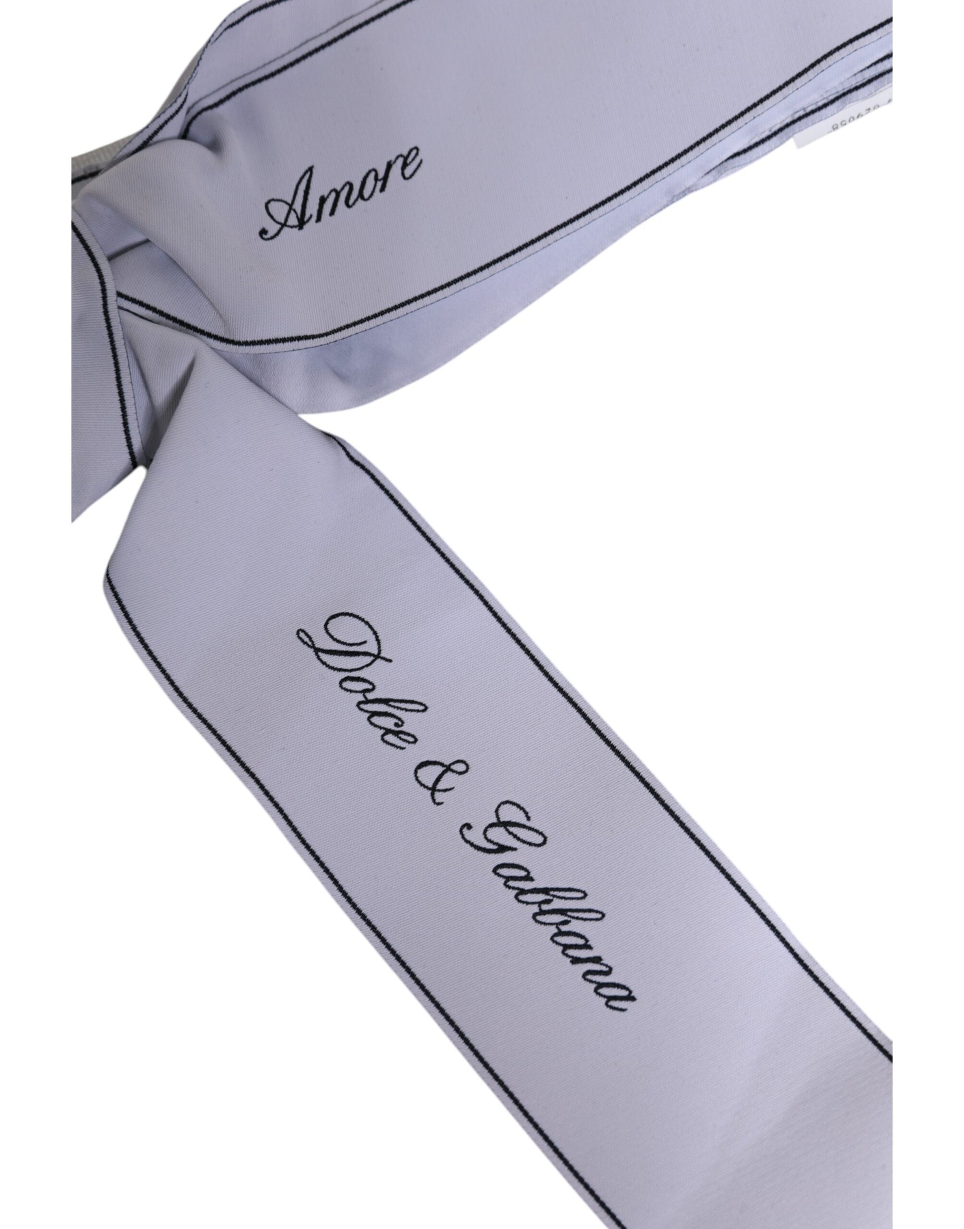 Dolce &amp; Gabbana Weißer Taillengürtel mit breiter Schleife und Logo
