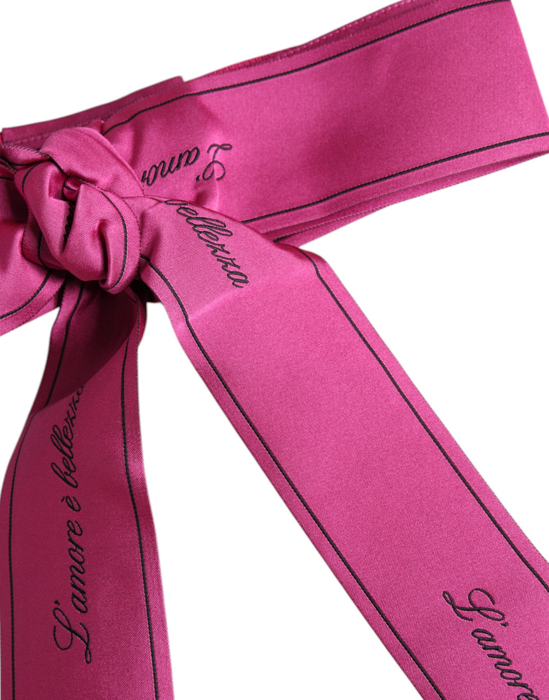 Dolce & Gabbana Pink Waist Ribbon Wide Bow Logo Belt