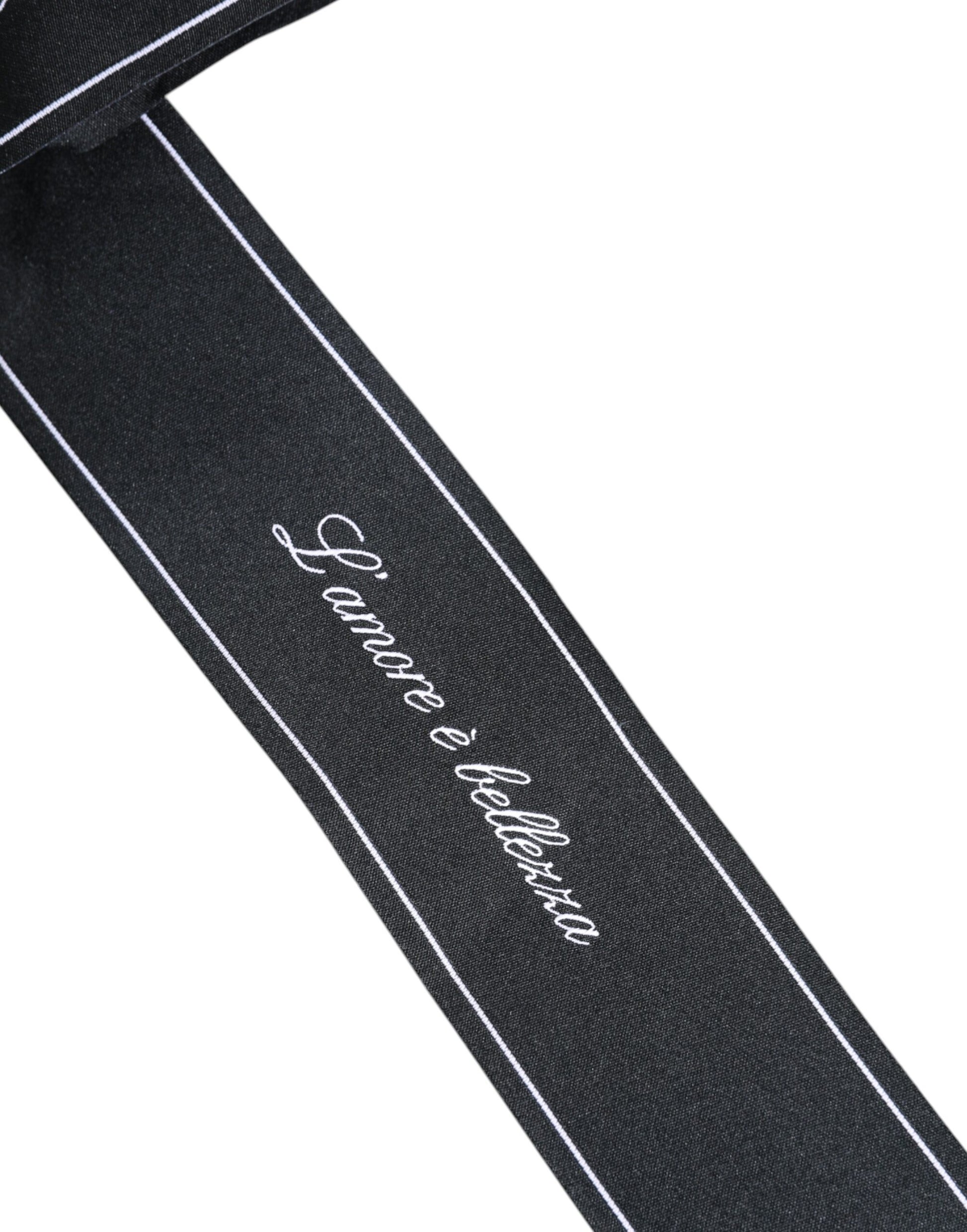 Dolce &amp; Gabbana – Schwarzer Taillengürtel mit breiter Schleife und Logo