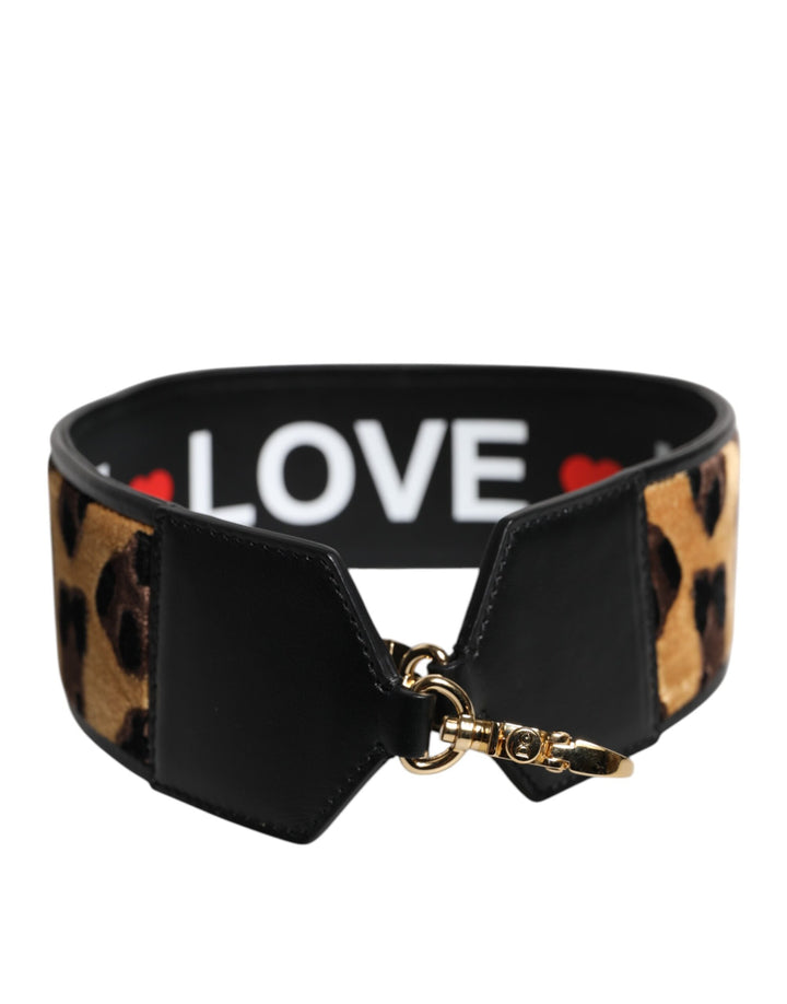 Dolce & Gabbana Multicolor Leopard Logo Love Bag Shoulder Strap