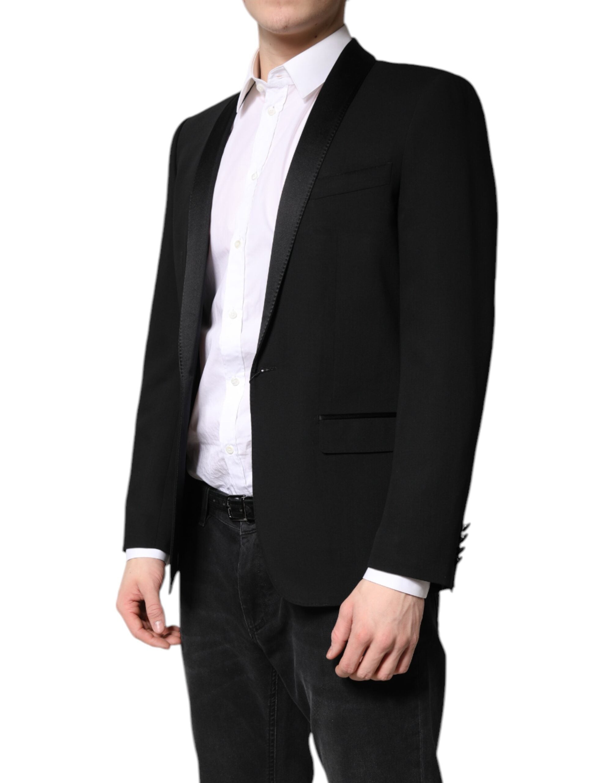 Manteau noir à simple boutonnage pour homme Dolce &amp; Gabbana, blazer MARTINI