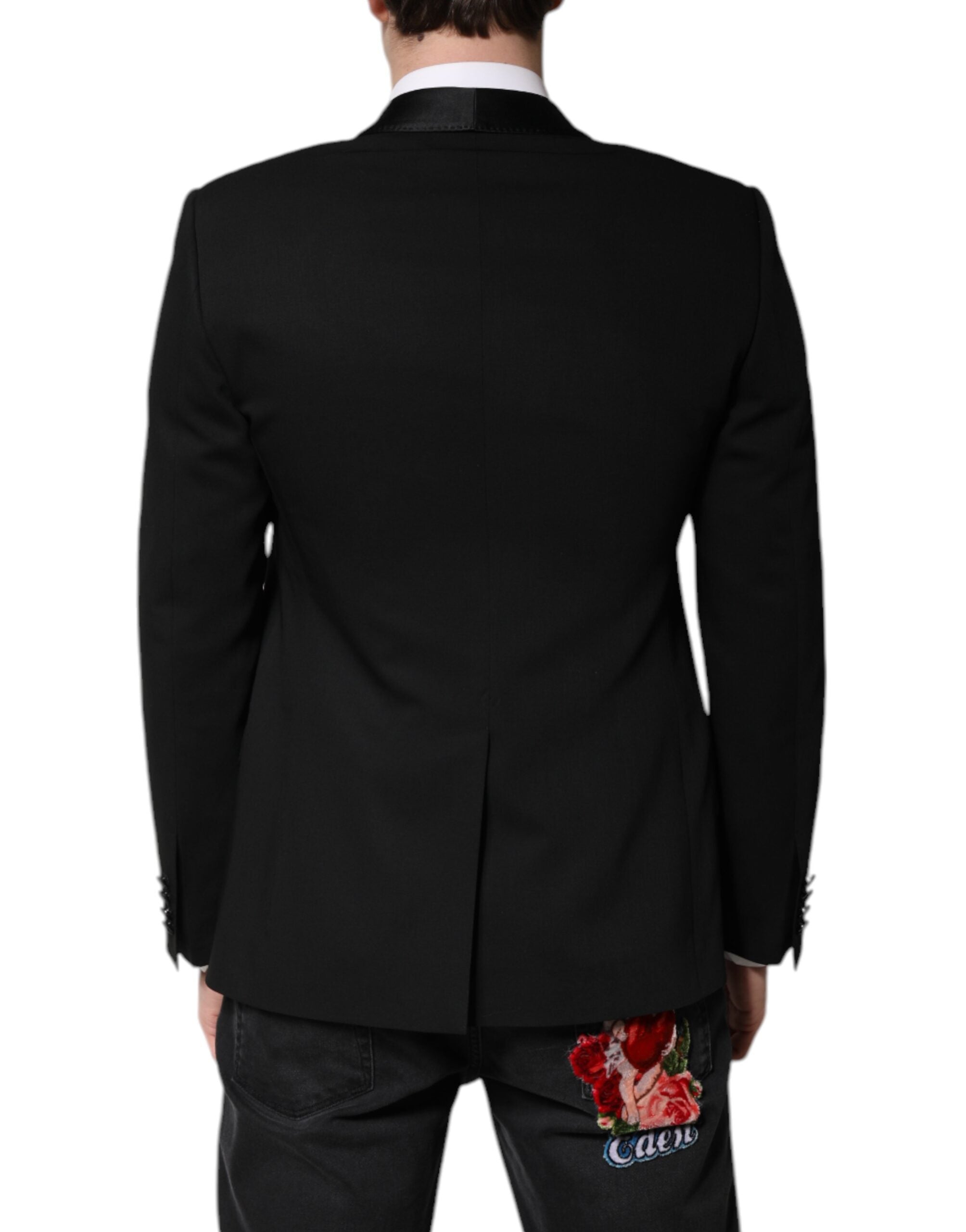 Manteau noir à simple boutonnage pour homme Dolce &amp; Gabbana, blazer MARTINI