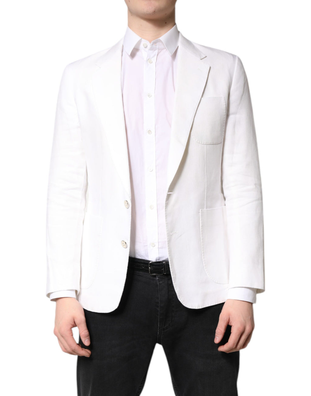 Dolce &amp; Gabbana - Blazer blanc à simple boutonnage pour homme
