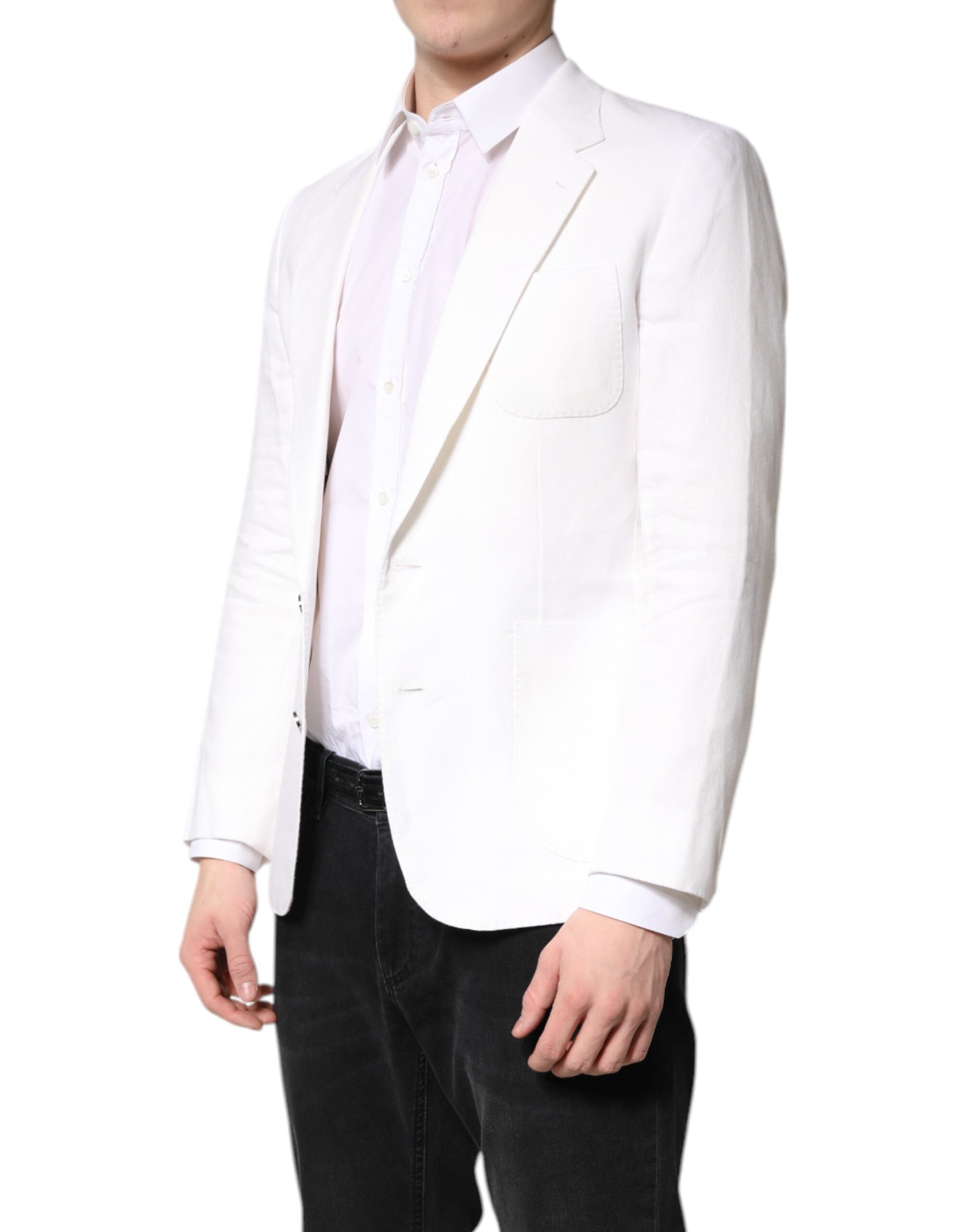 Dolce &amp; Gabbana - Blazer blanc à simple boutonnage pour homme
