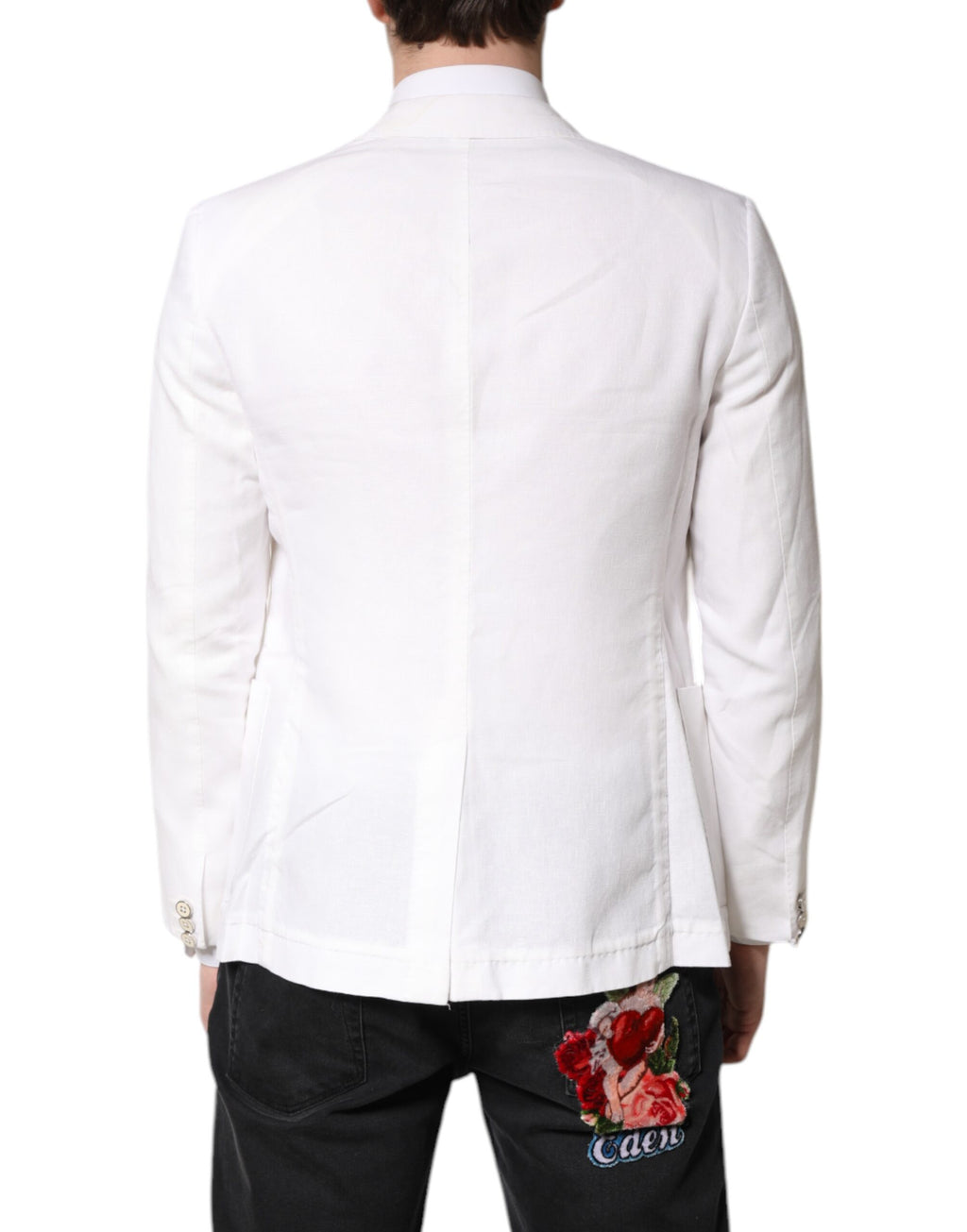 Dolce &amp; Gabbana - Blazer blanc à simple boutonnage pour homme