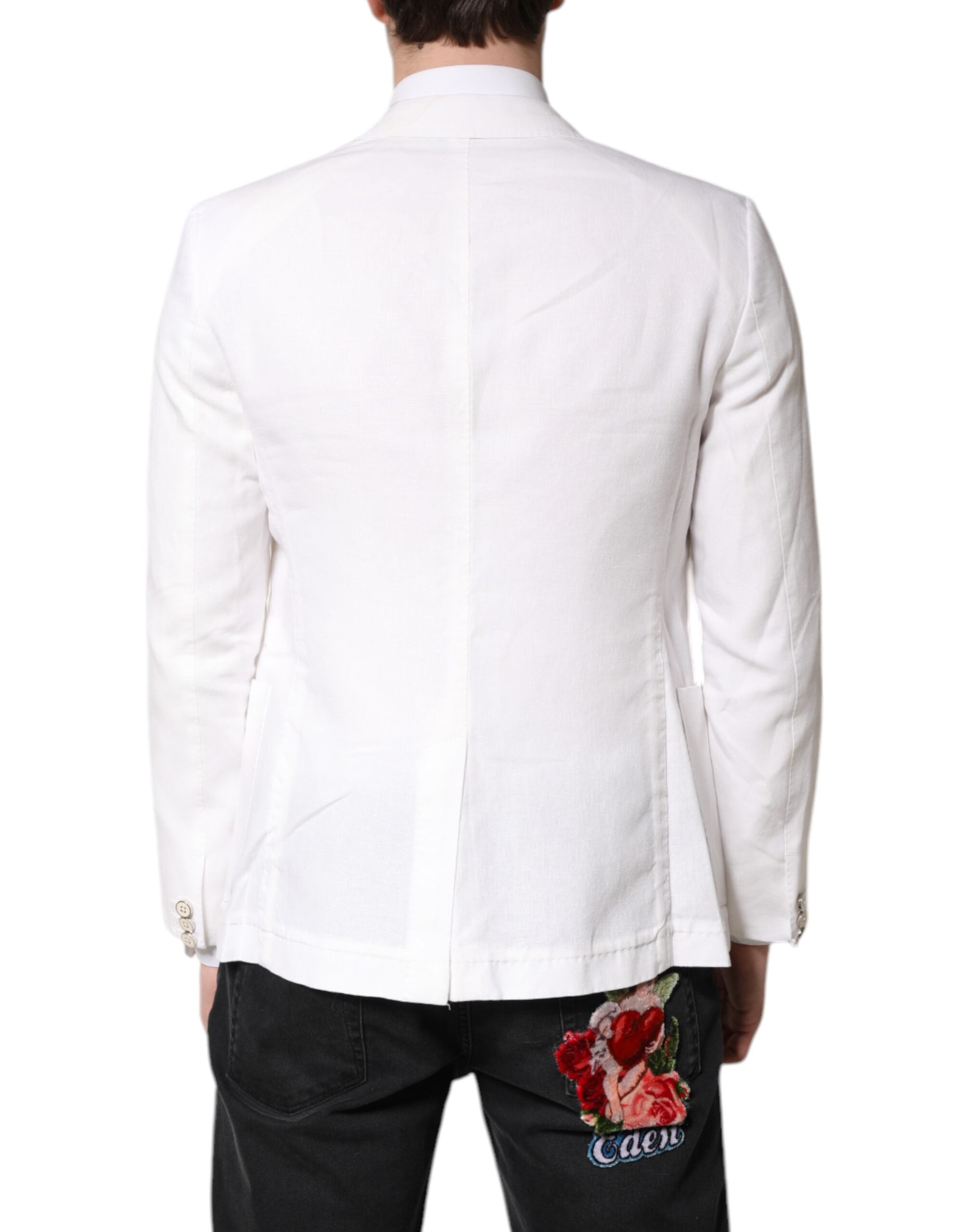 Dolce &amp; Gabbana - Blazer blanc à simple boutonnage pour homme