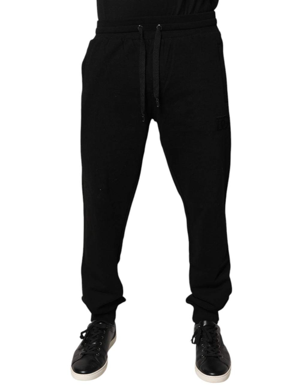 Dolce &amp; Gabbana – Schwarze Jogginghose aus Baumwolle mit mittlerer Taille