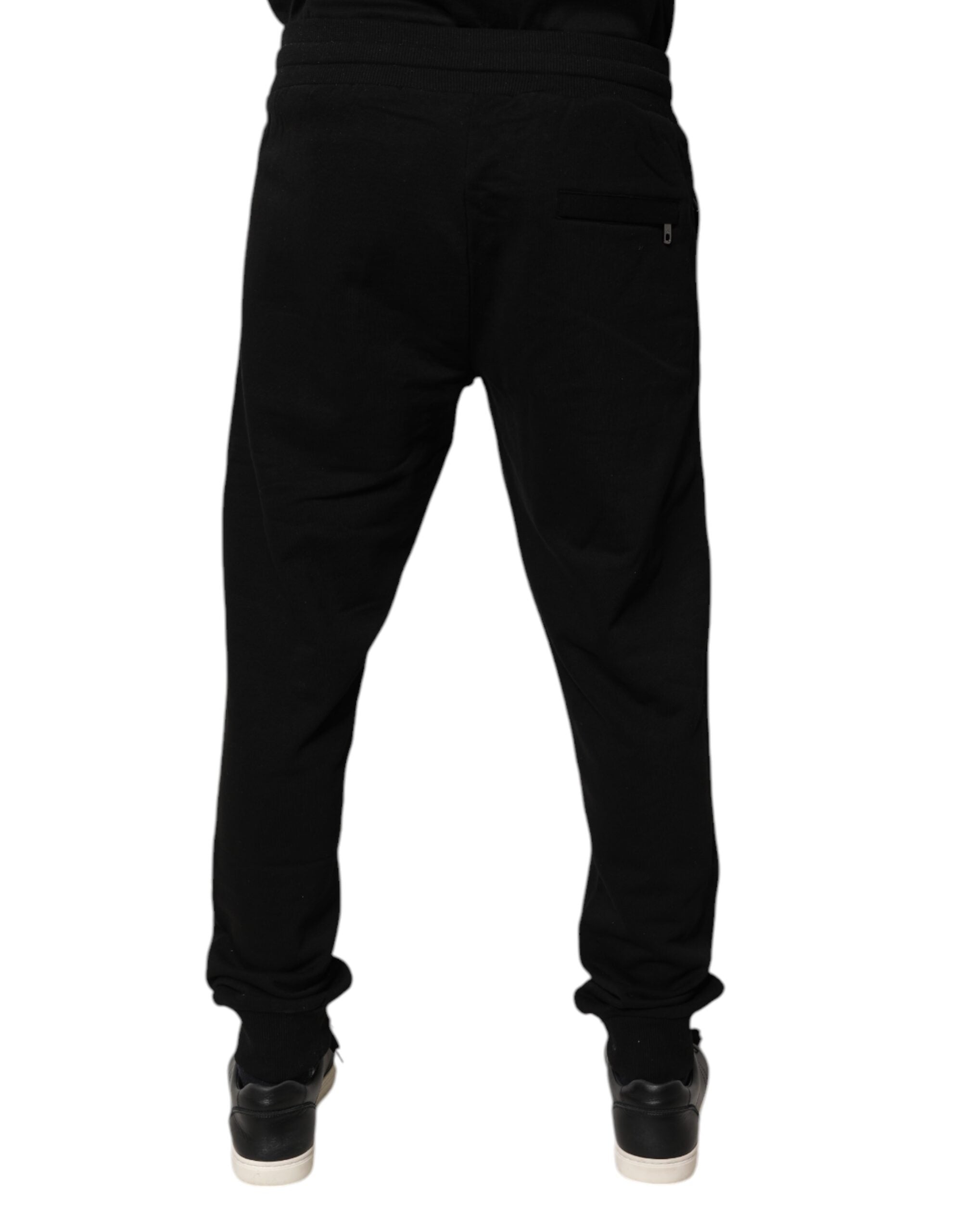 Dolce &amp; Gabbana – Schwarze Jogginghose aus Baumwolle mit mittlerer Taille