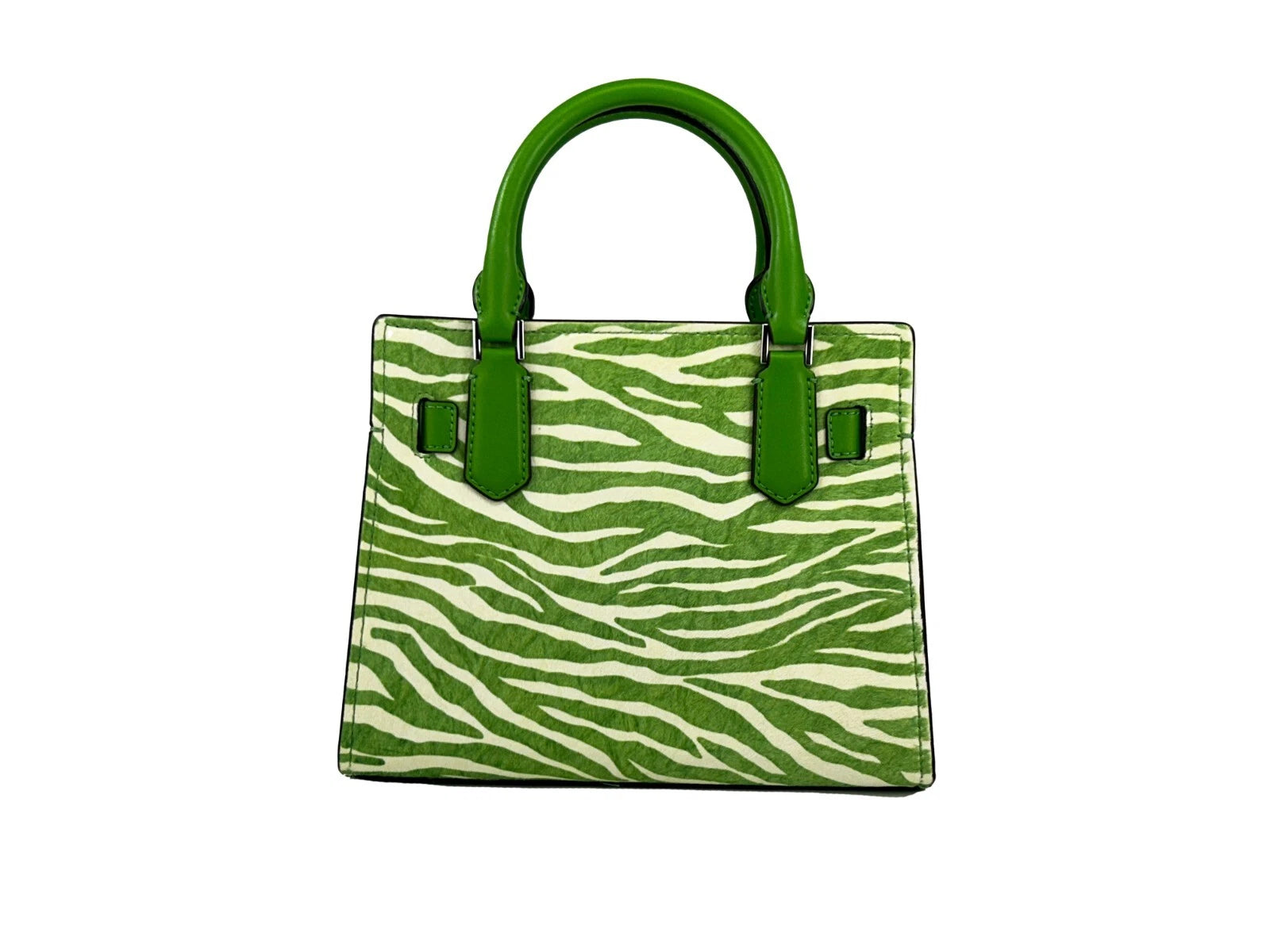 Michael Kors Hamilton Kleine Umhängetasche aus Leder mit Zebramuster, Dschungelgrün