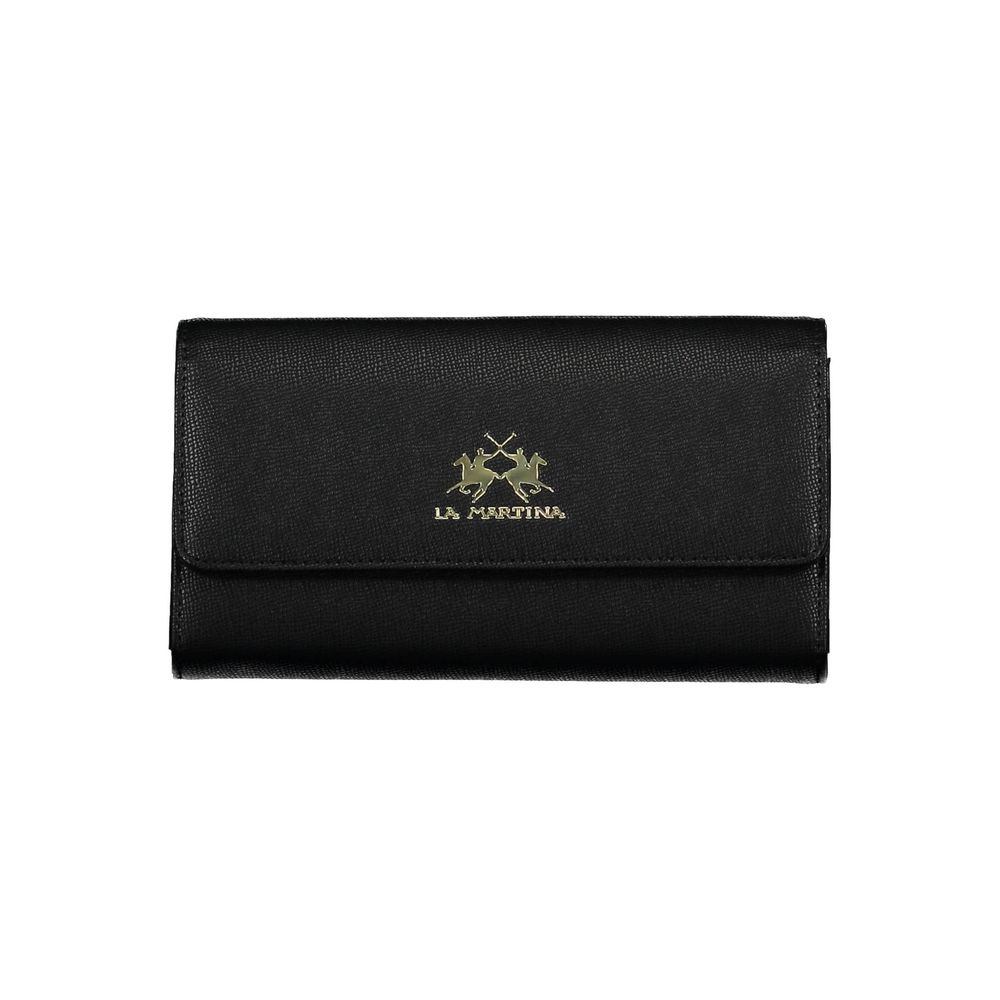 Portefeuille femme en polyéthylène noir La Martina