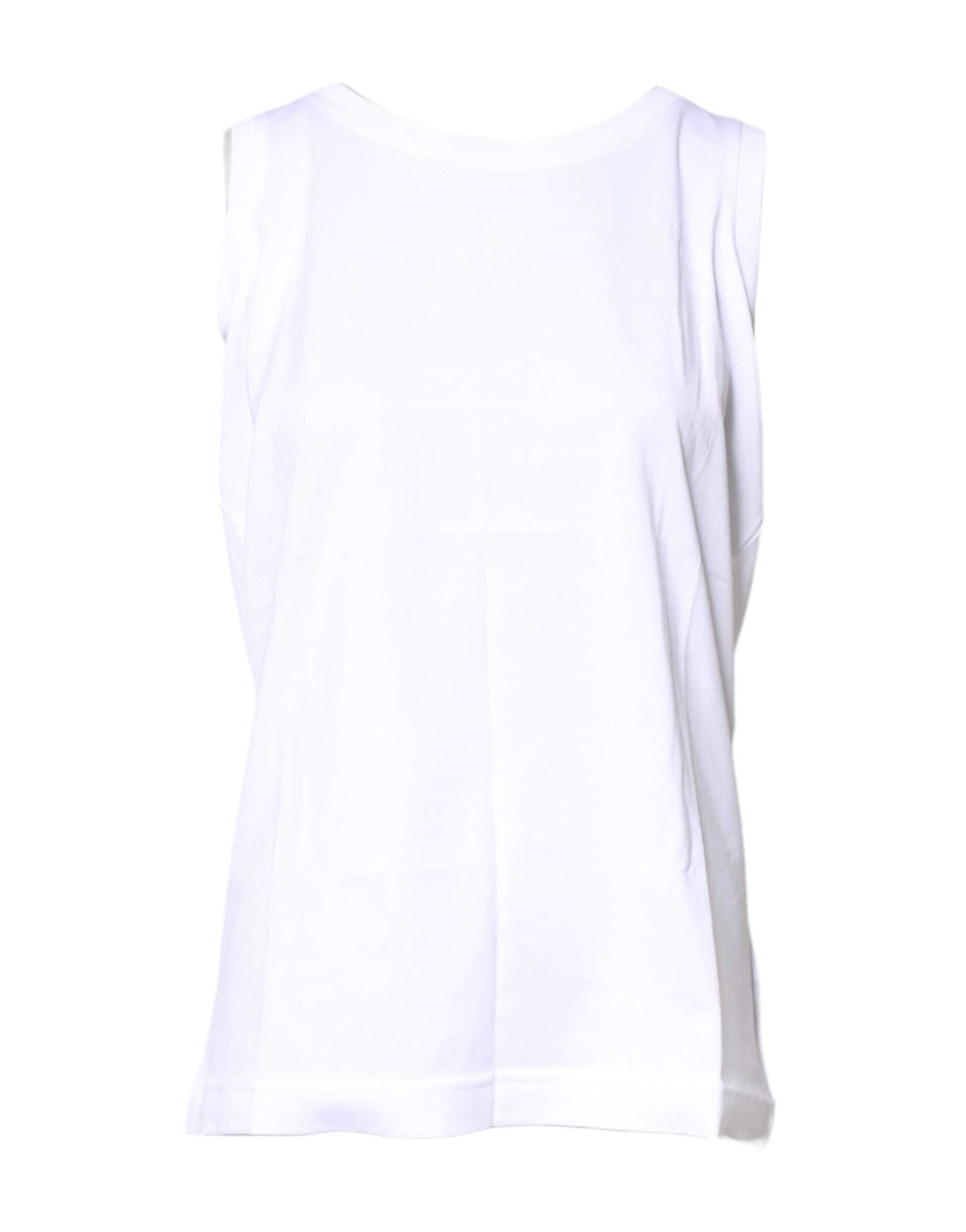 T-shirt ras du cou sans manches en coton blanc Dolce &amp; Gabbana