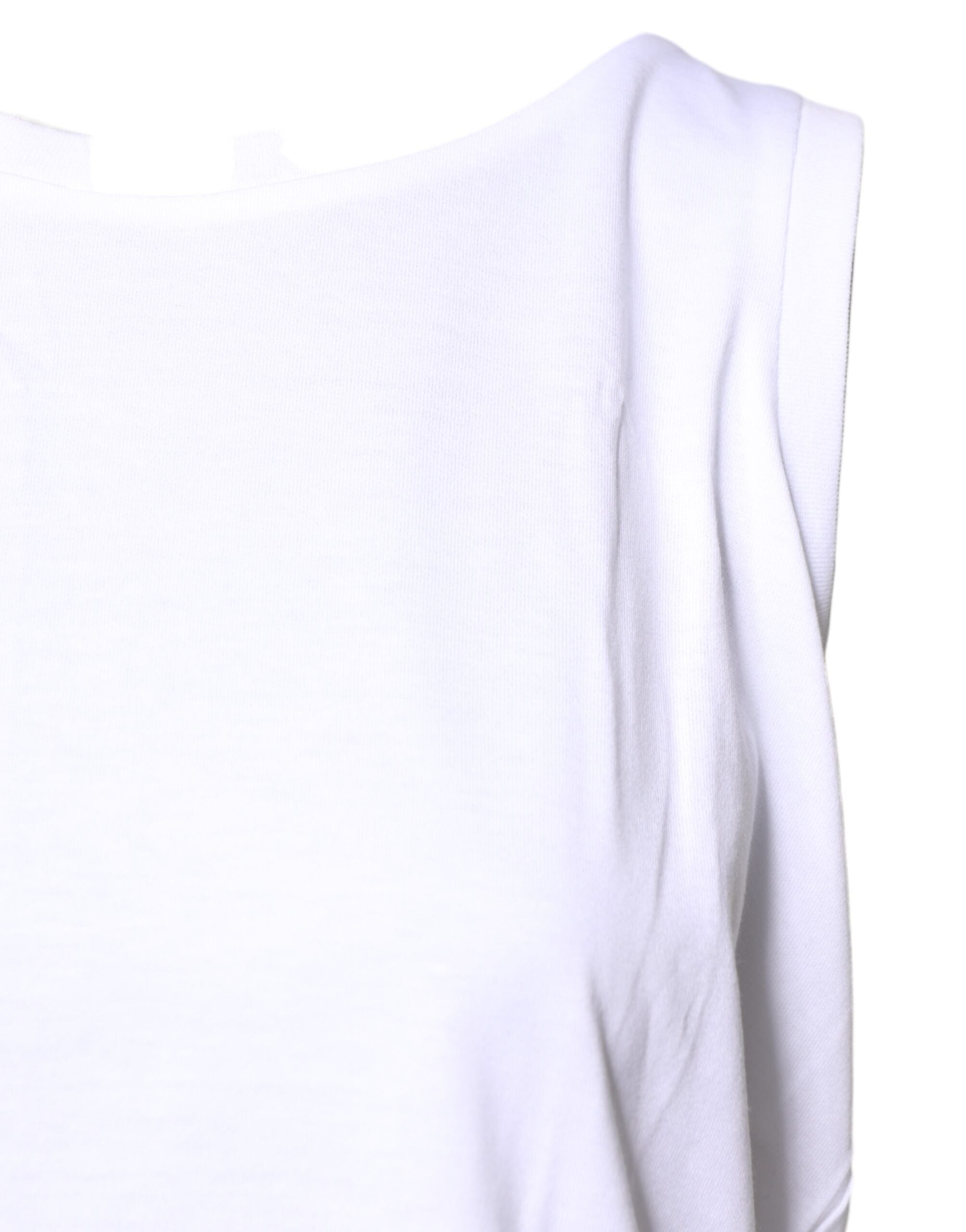 T-shirt ras du cou sans manches en coton blanc Dolce &amp; Gabbana