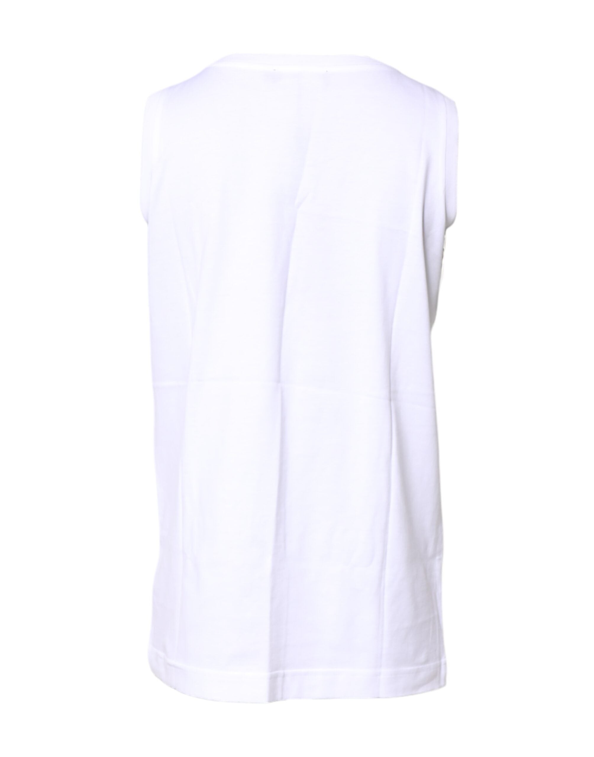 T-shirt ras du cou sans manches en coton blanc Dolce &amp; Gabbana