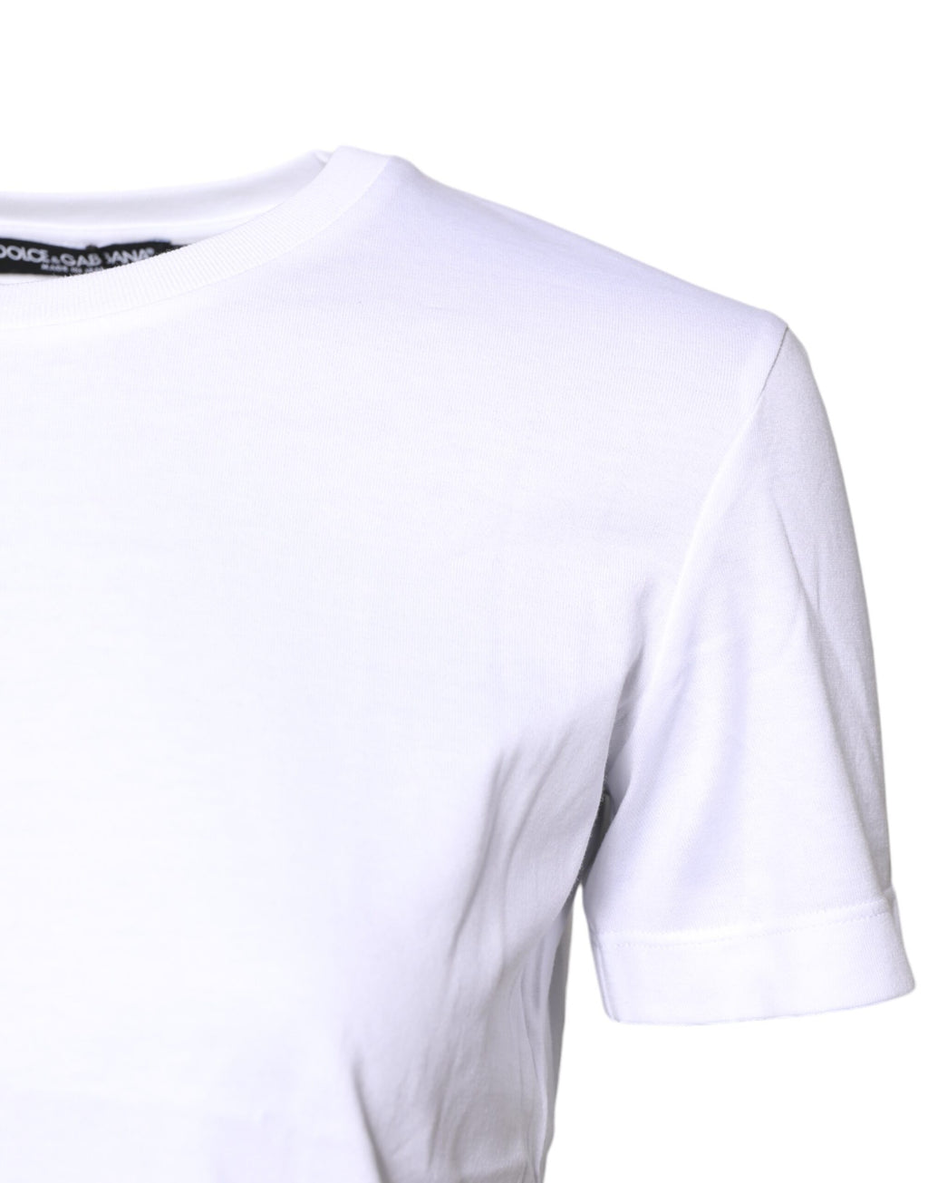 Dolce &amp; Gabbana – Weißes T-Shirt aus Baumwolle mit Rundhalsausschnitt und kurzen Ärmeln