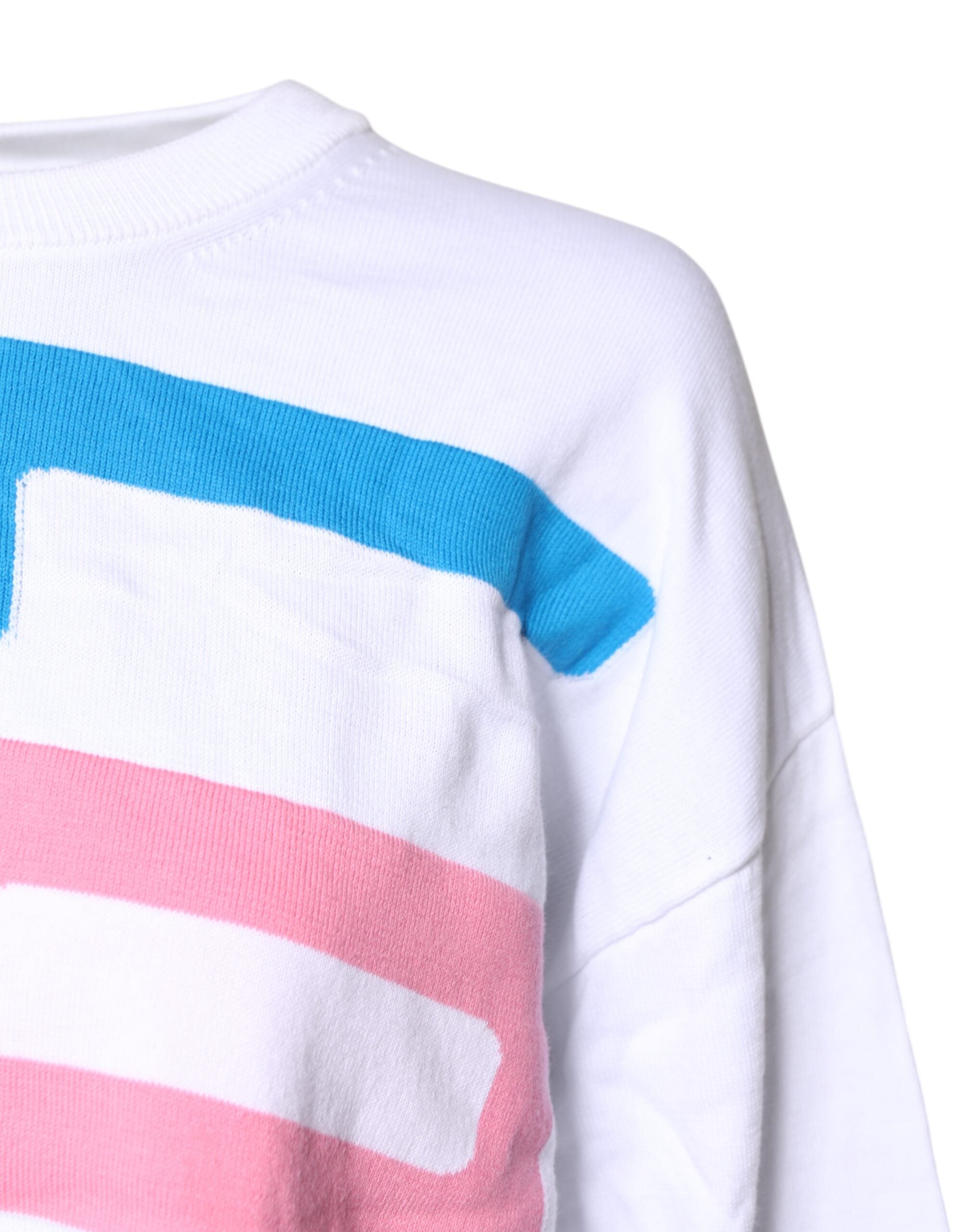 T-shirt manches longues en coton blanc à imprimé graphique Love Moschino