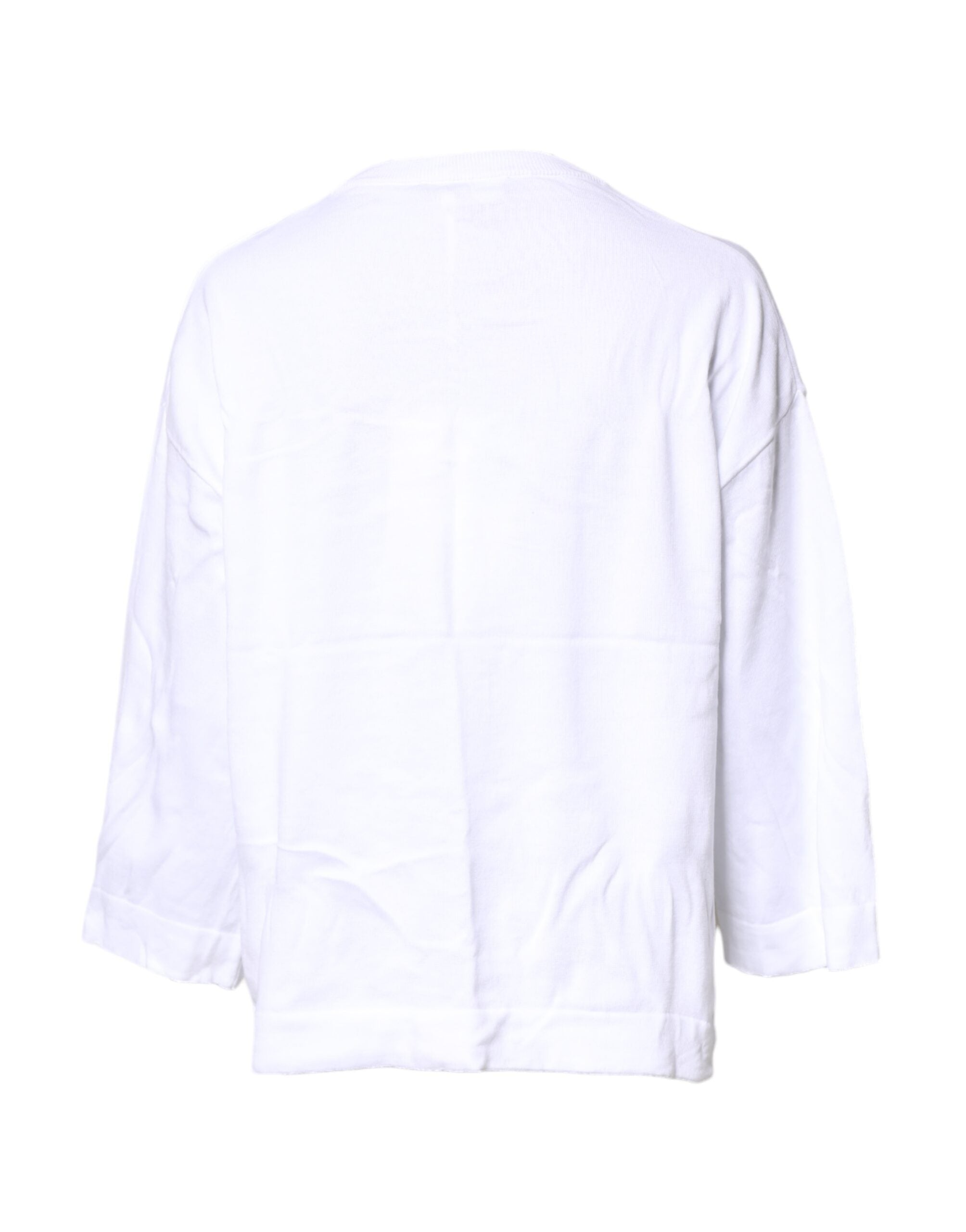 T-shirt manches longues en coton blanc à imprimé graphique Love Moschino