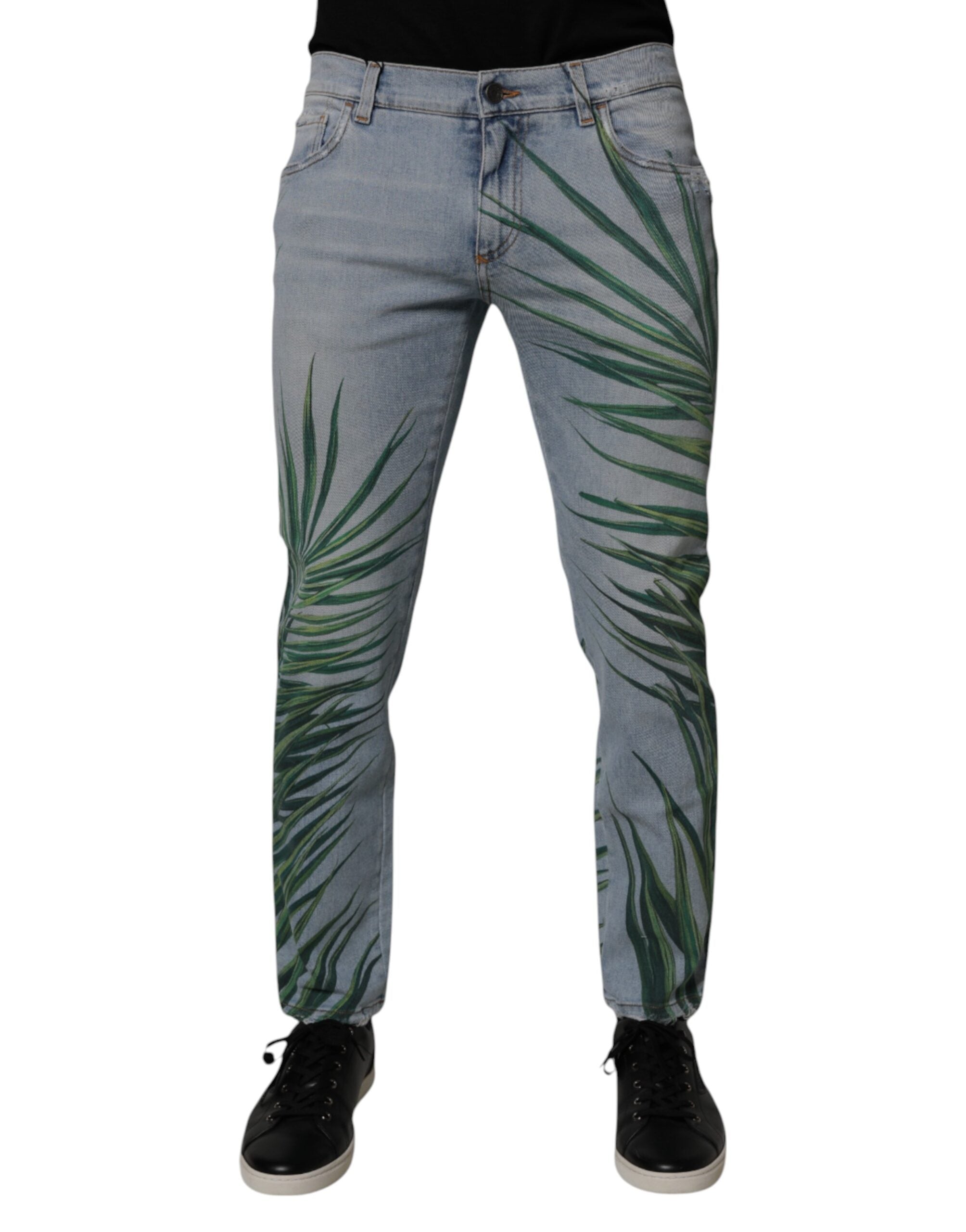 Dolce &amp; Gabbana Hellblaue Baumwoll-Klassiker-Jeans für Herren