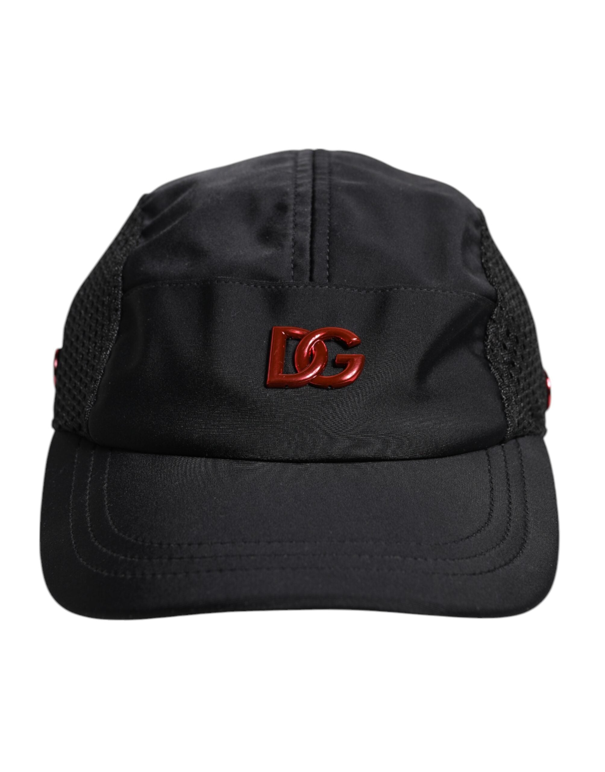 Dolce &amp; Gabbana – Schwarze Baseballkappe aus Nylon mit 6 Paneelen und Logo