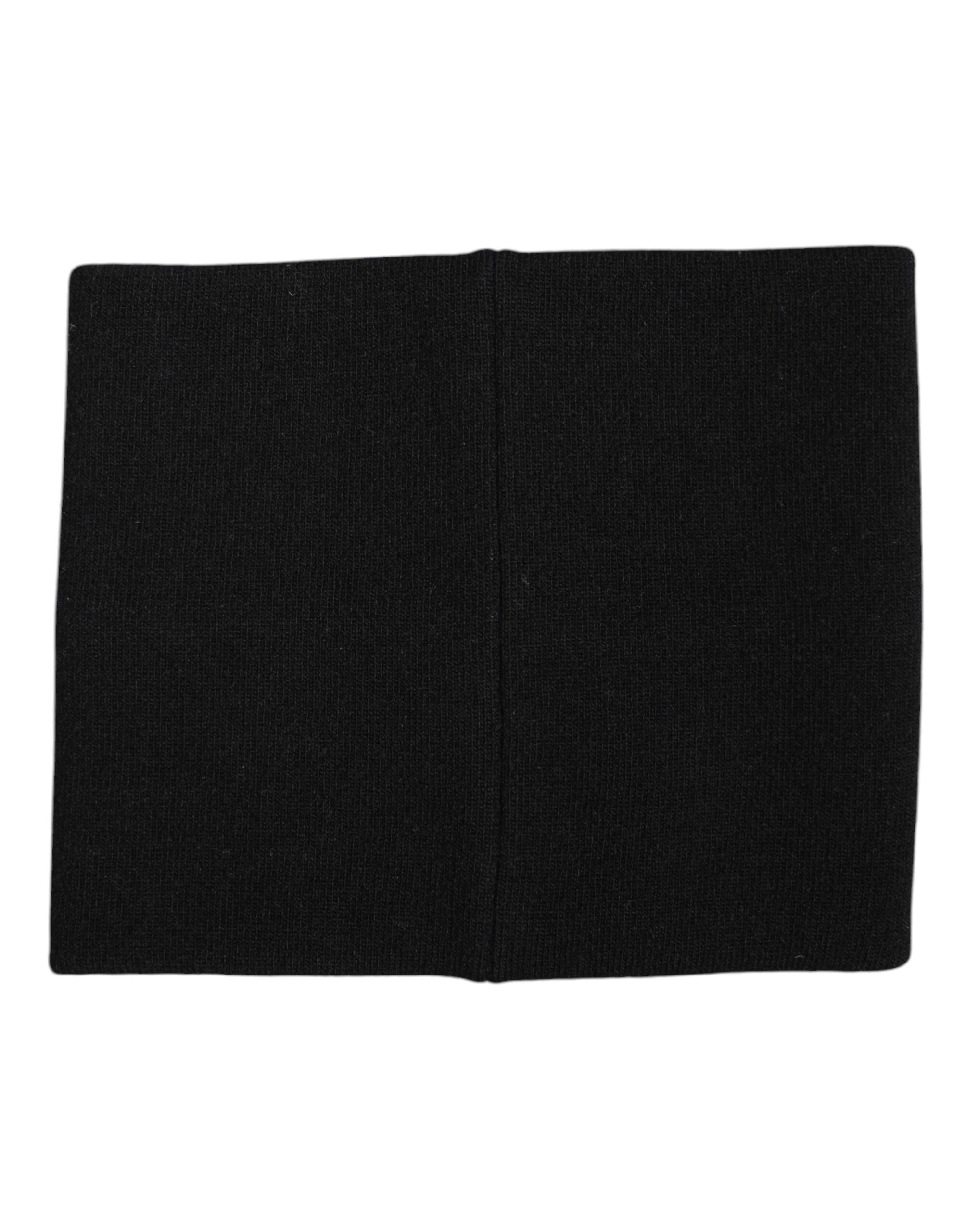 Écharpe cache-cou en tricot à imprimé logo noir et blanc Dolce &amp; Gabbana