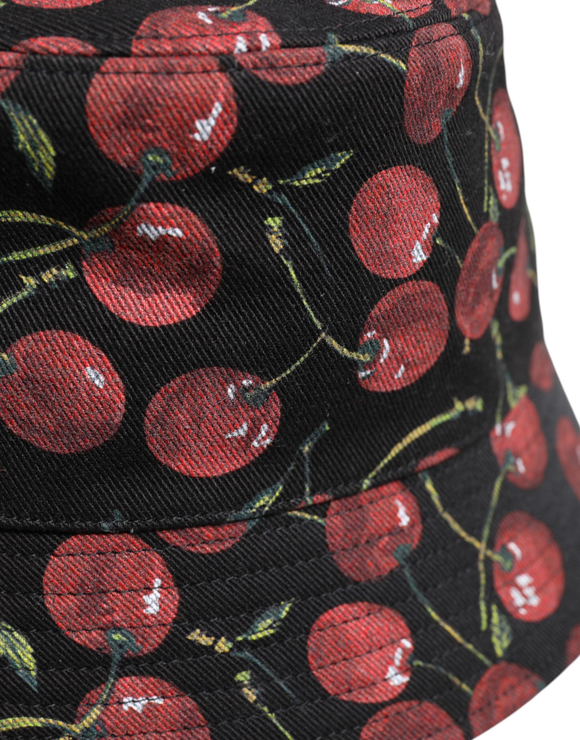 Dolce &amp; Gabbana – Schwarzer Fischerhut aus bedruckter Baumwolle mit breiter Krempe