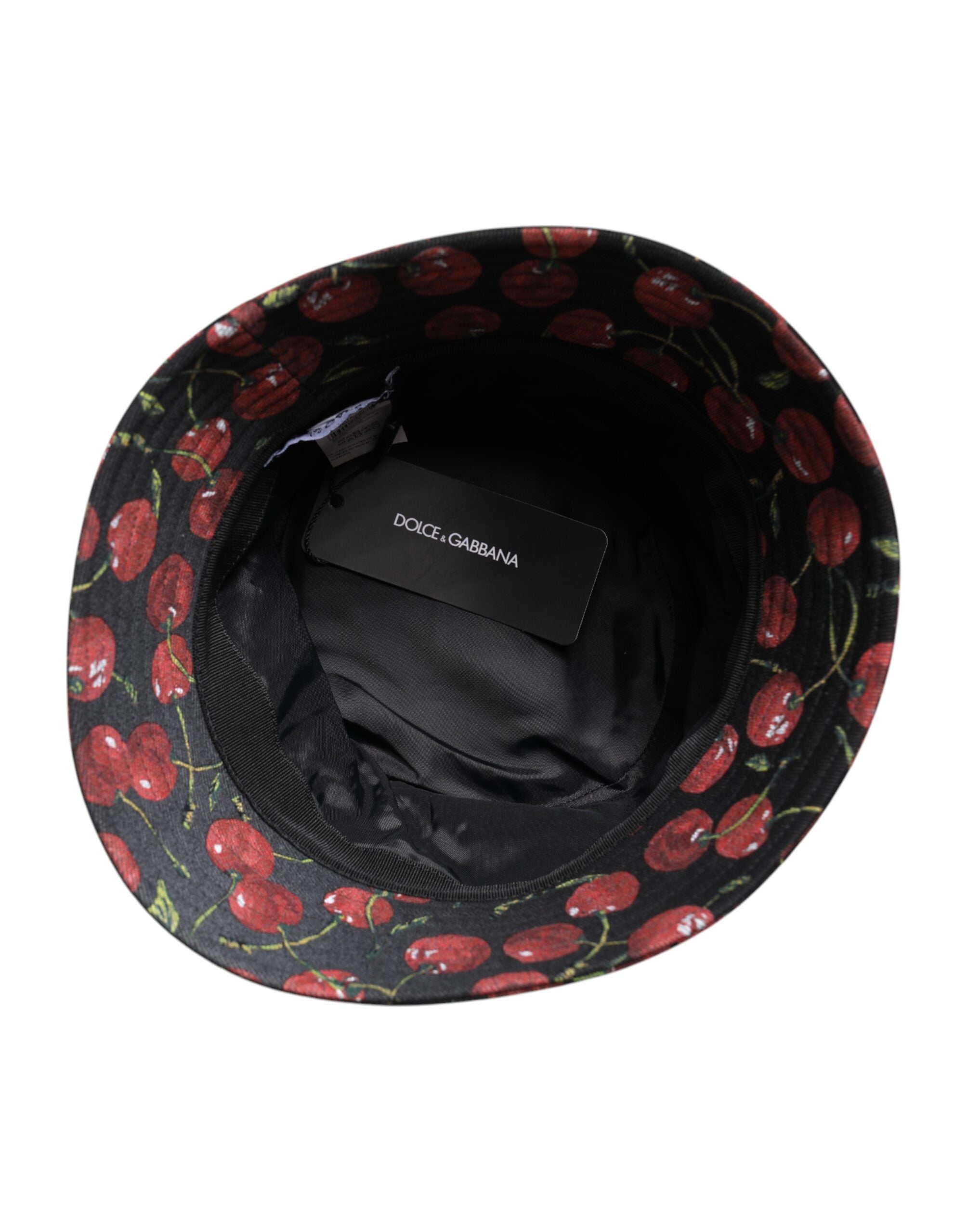 Dolce &amp; Gabbana – Schwarzer Fischerhut aus bedruckter Baumwolle mit breiter Krempe
