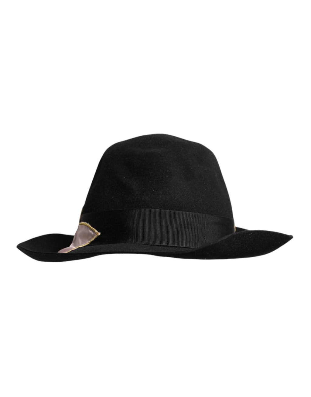 Chapeau à large bord pour femme Dolce &amp; Gabbana avec logo noir brodé