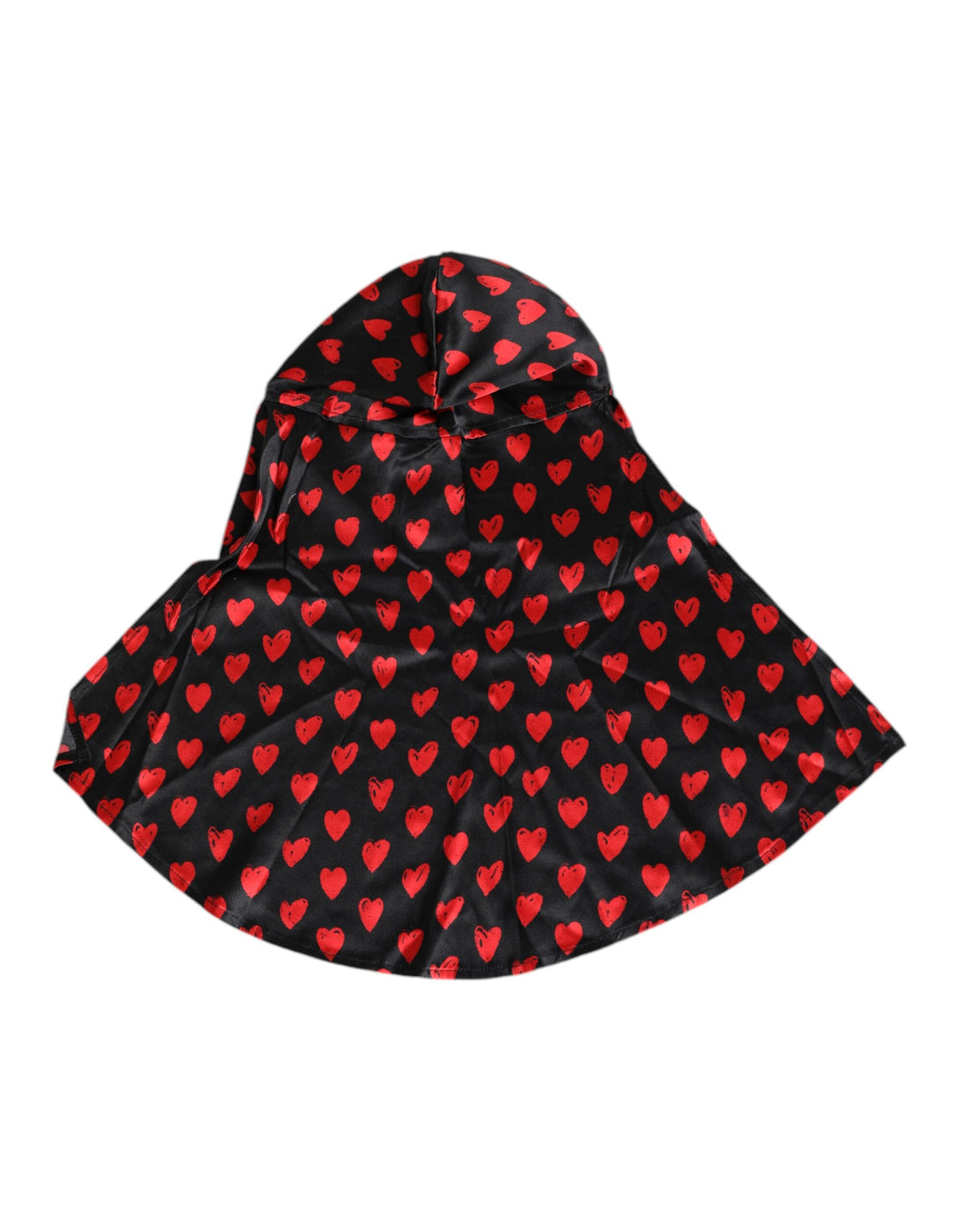 Dolce &amp; Gabbana Schwarz-rote Polyestermütze mit Herzen