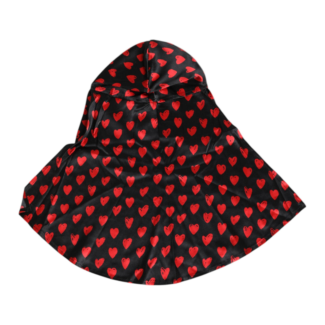 Dolce &amp; Gabbana Schwarz-rote Polyestermütze mit Herzen