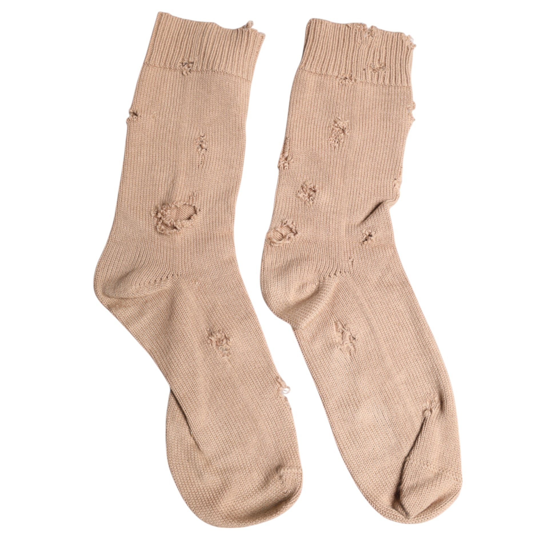 Dolce &amp; Gabbana Beige Solid Stretch Mid Calf Herren Socken