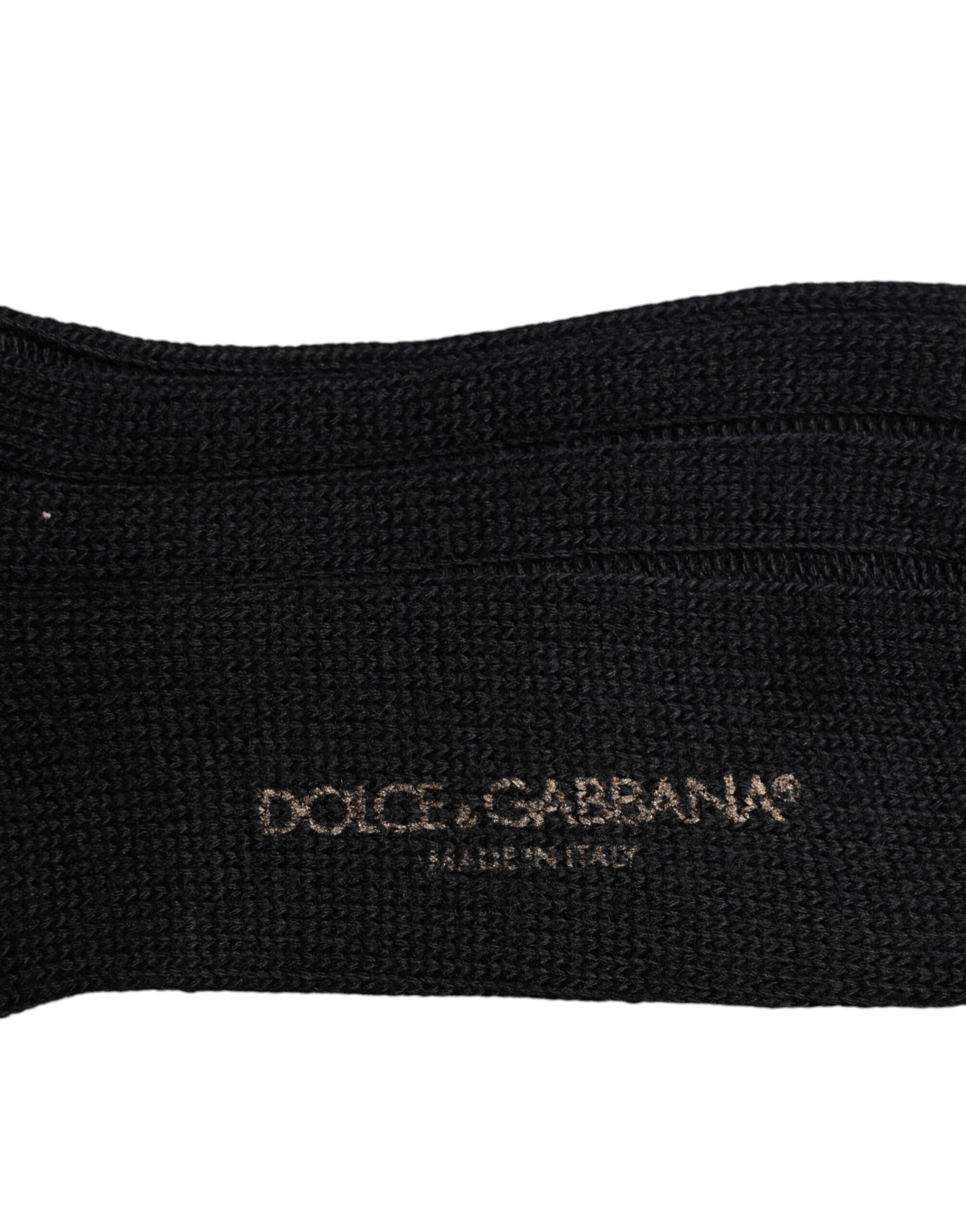 Dolce &amp; Gabbana – Wadenstrümpfe mit schwarzem DG-Logoprint