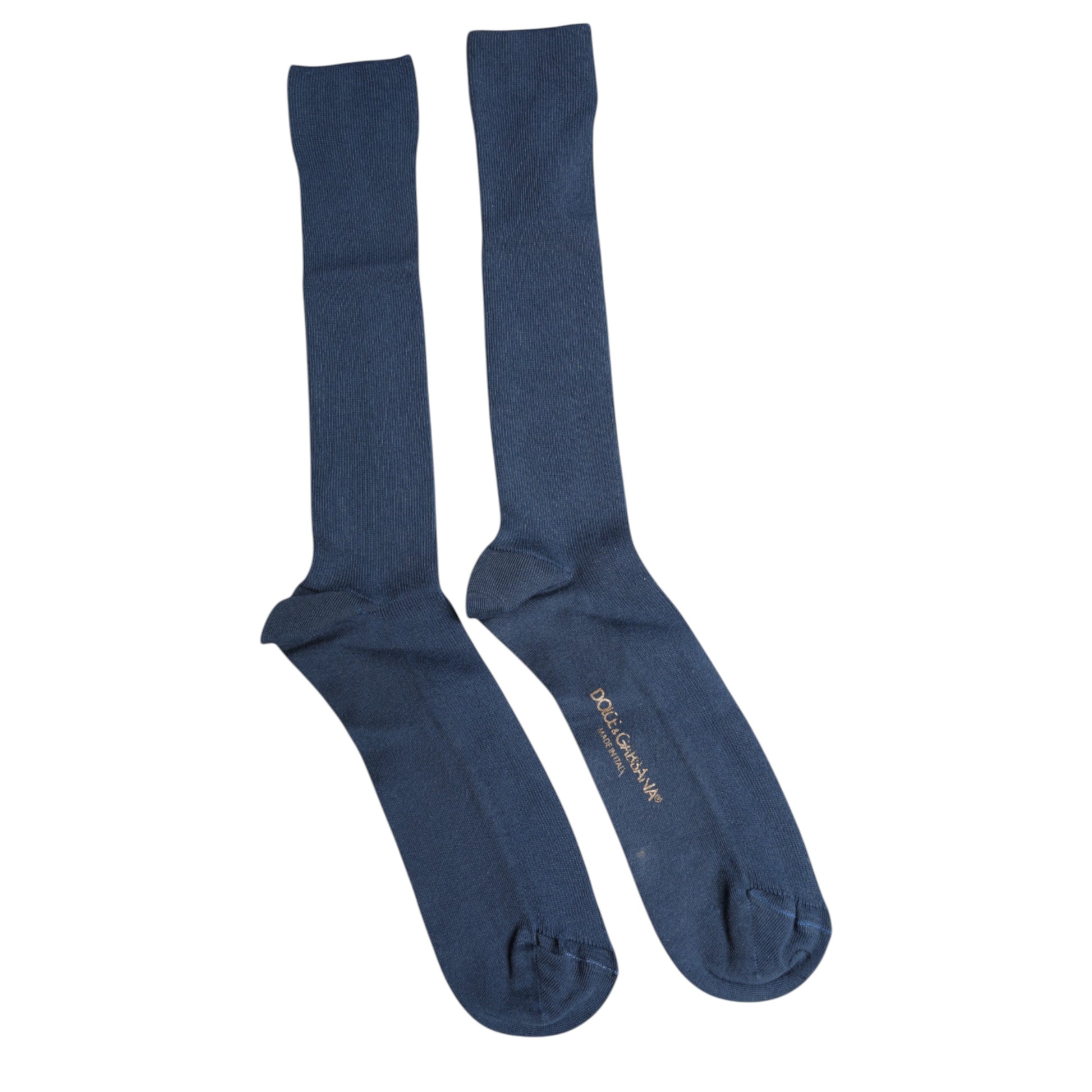 Dolce &amp; Gabbana – Wadensocken aus blauer Baumwolle mit DG-Logo