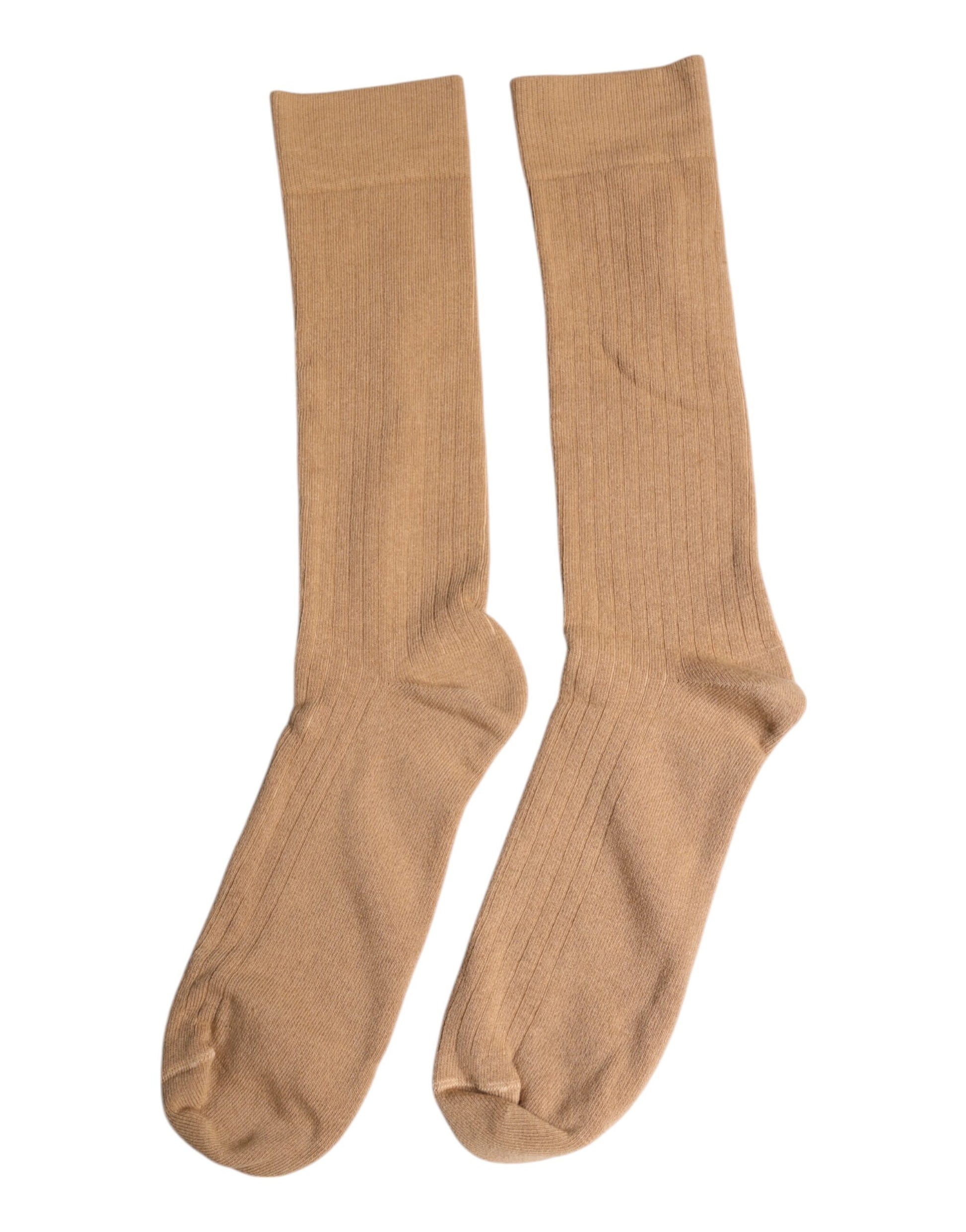 Dolce &amp; Gabbana – Wadenlange Herrensocken aus massiver Baumwolle in Braun