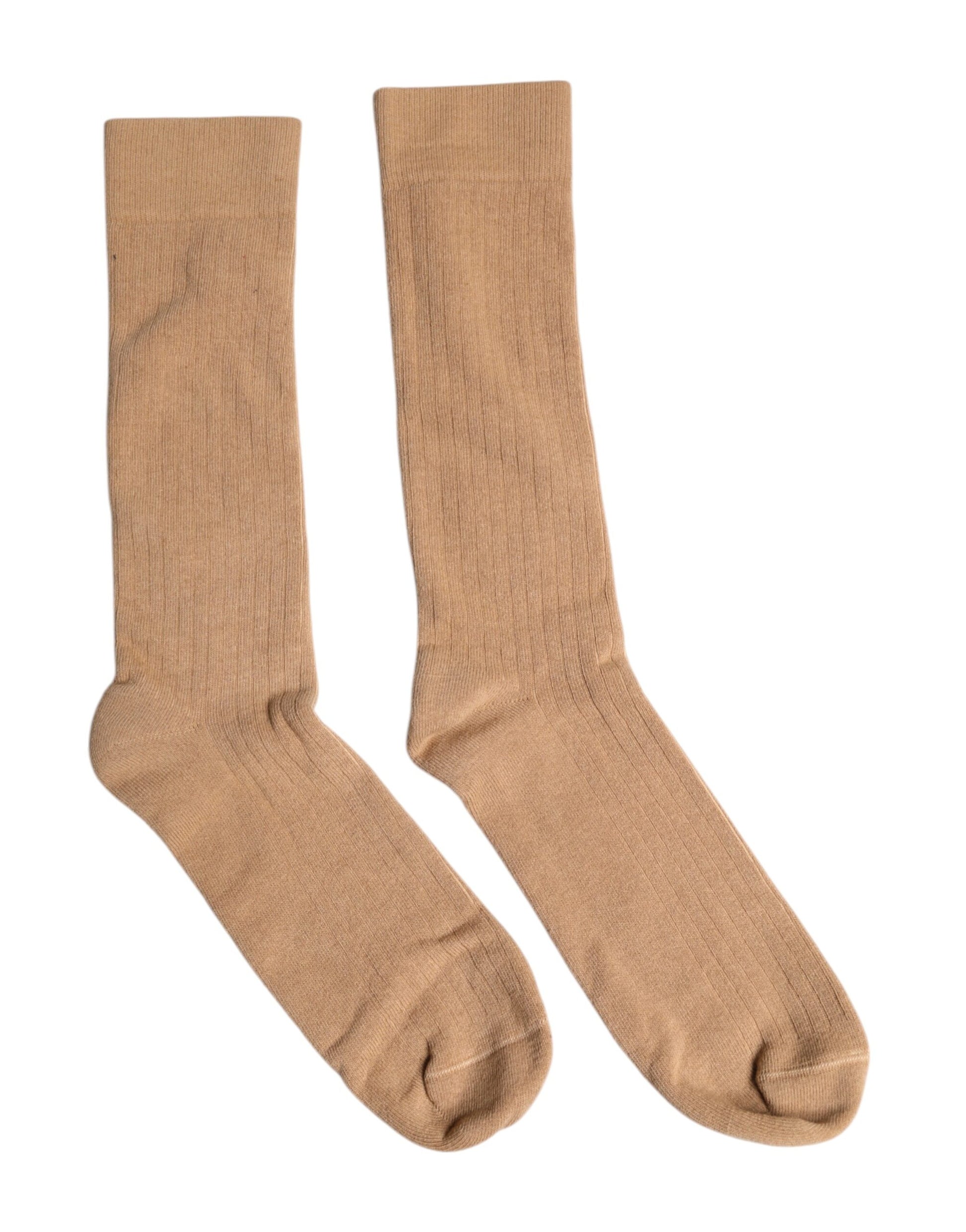 Dolce &amp; Gabbana – Wadenlange Herrensocken aus massiver Baumwolle in Braun