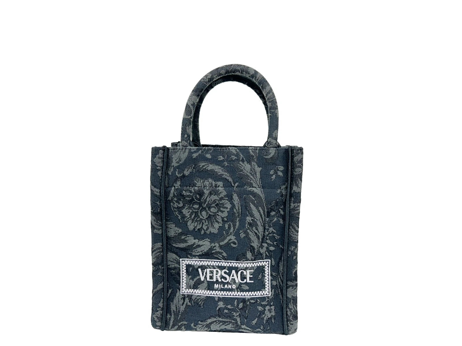 Versace Athena Barocco Mini Top Handle Tote Umhängetasche Schwarz